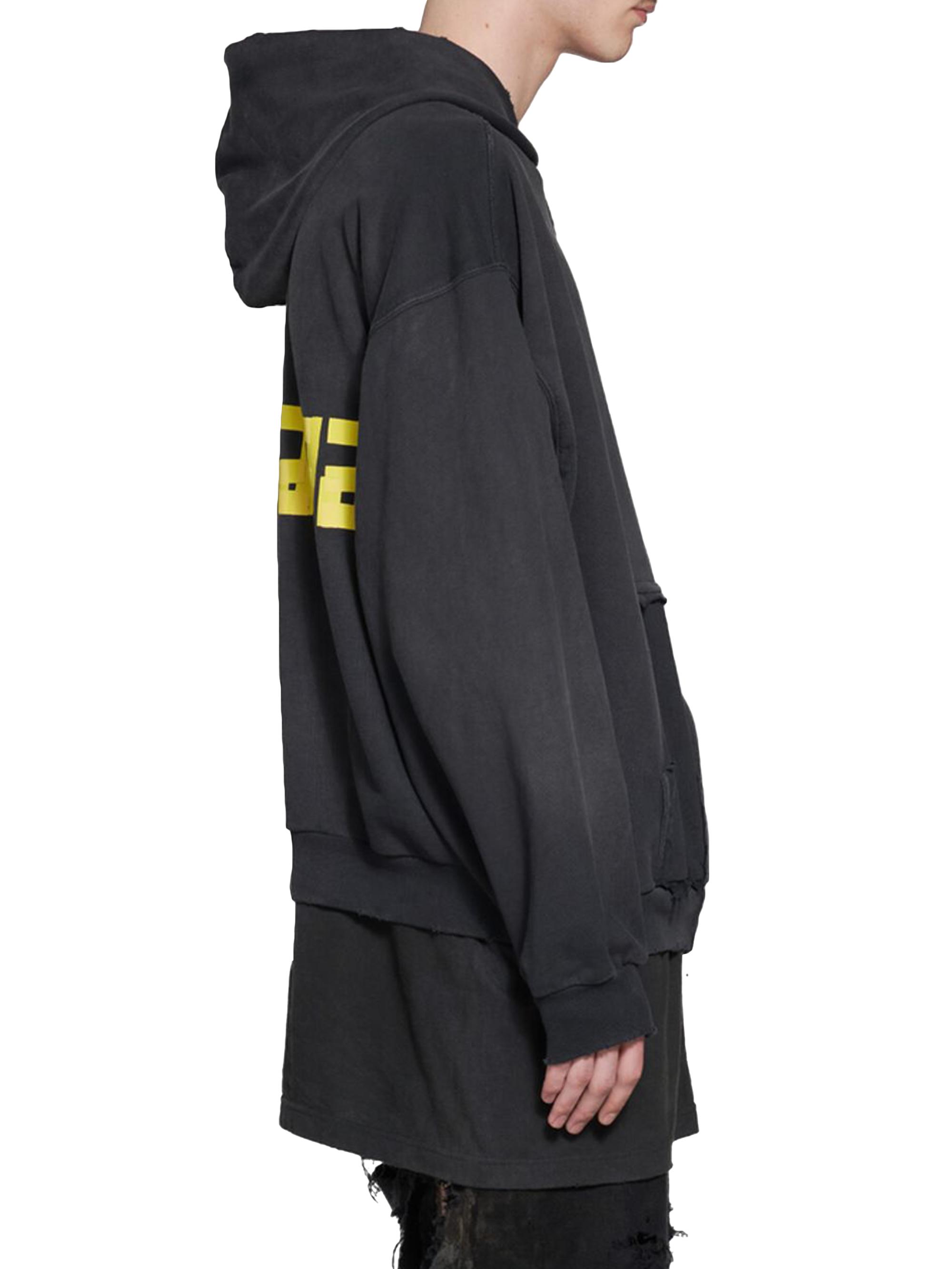 ○送料込○BALENCIAGA○TAPE TYPE RIPPED POCKET HOODIE Balenciaga