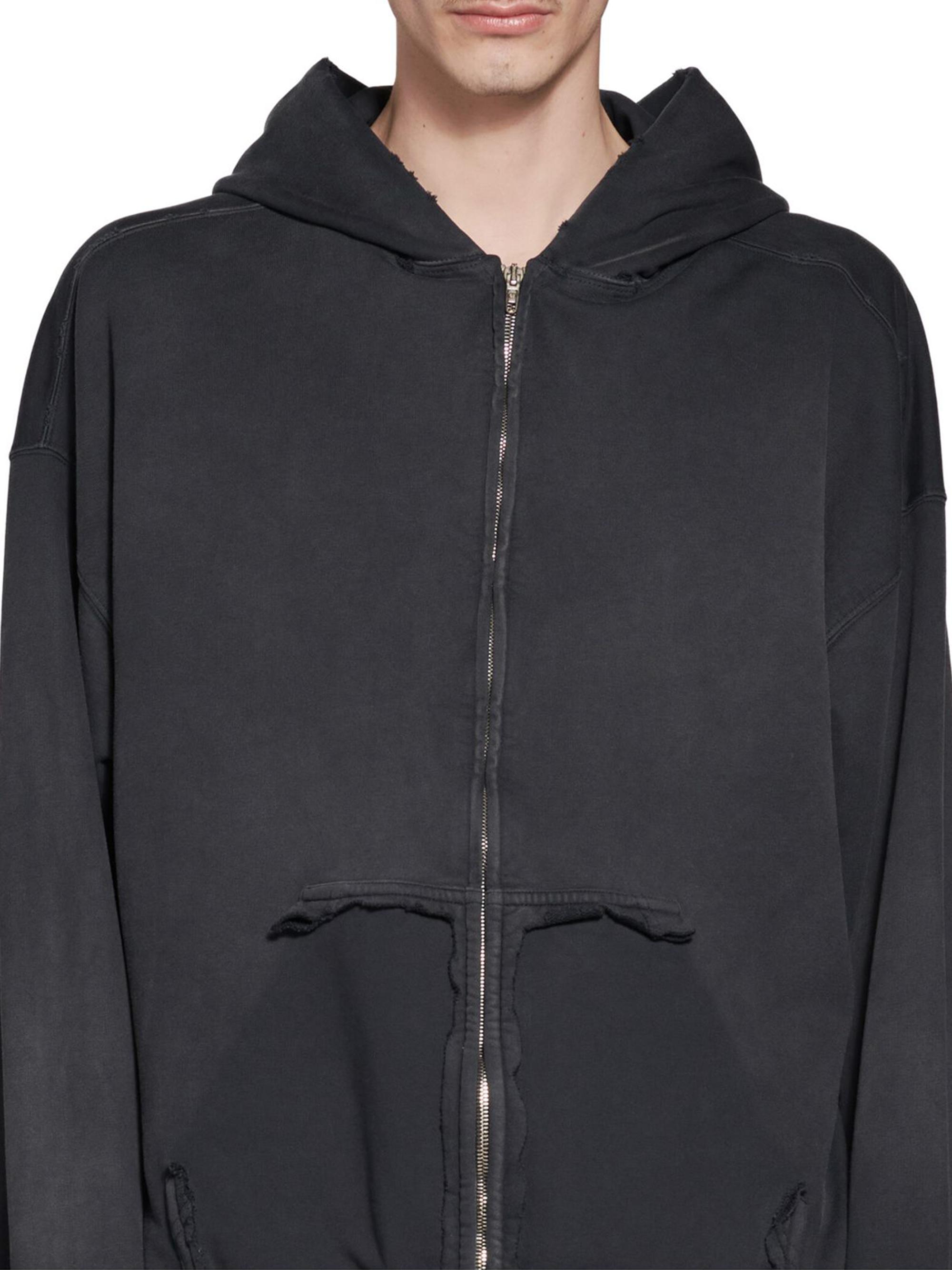 Balenciaga Tape Type Ripped Pocket Zip-Up Hoodie | Saks Fifth Avenue