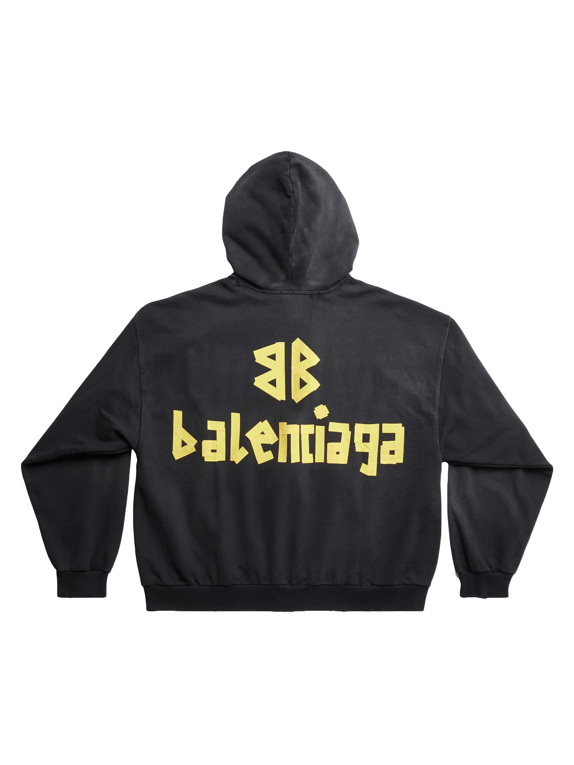 Balenciaga Tape Type Ripped Pocket Zip-Up Hoodie | Saks Fifth Avenue