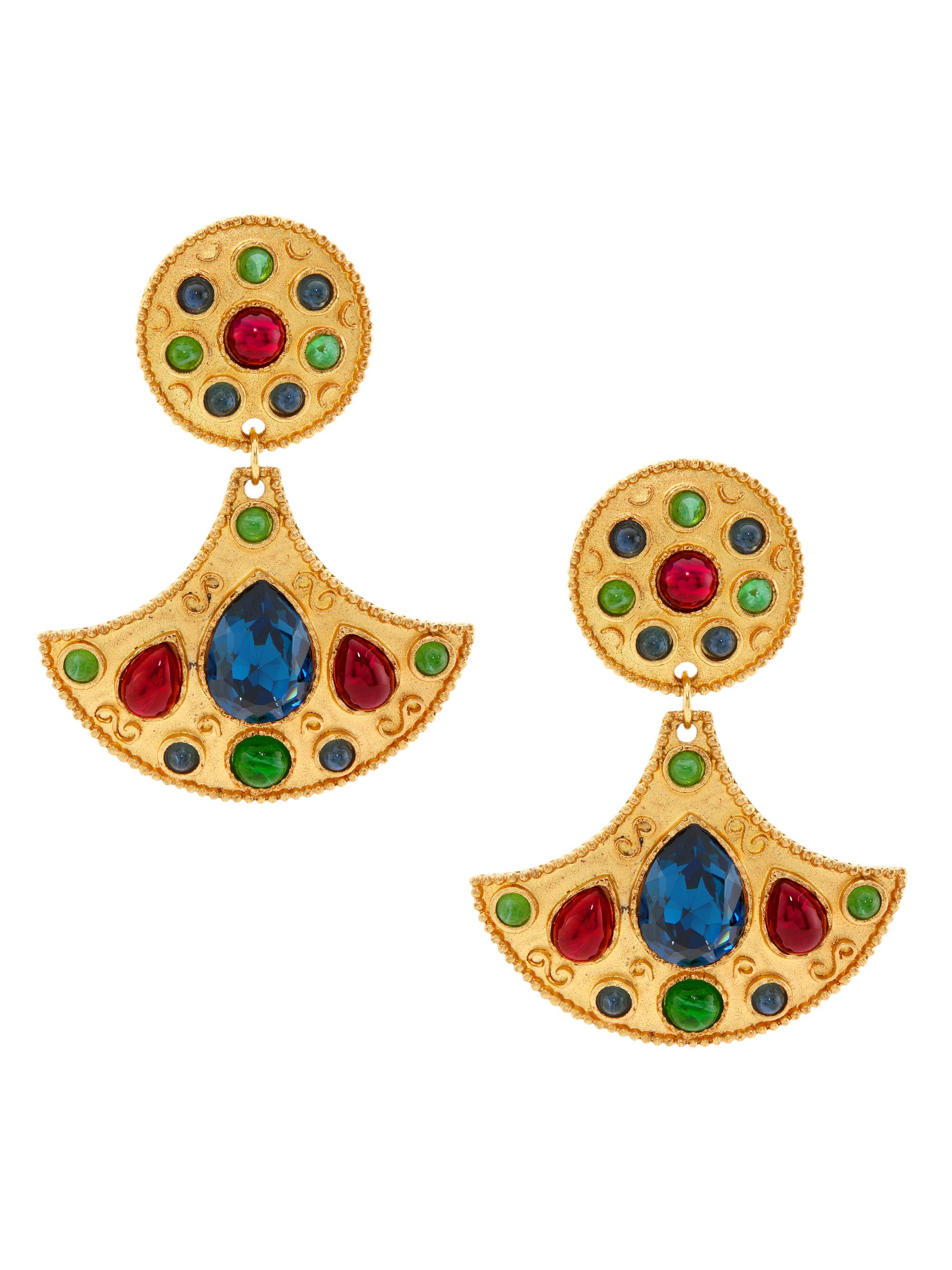 Kenneth Jay Lane Women's Goldtone & Glass Clip-On Drop Earrings - Gold Multi
