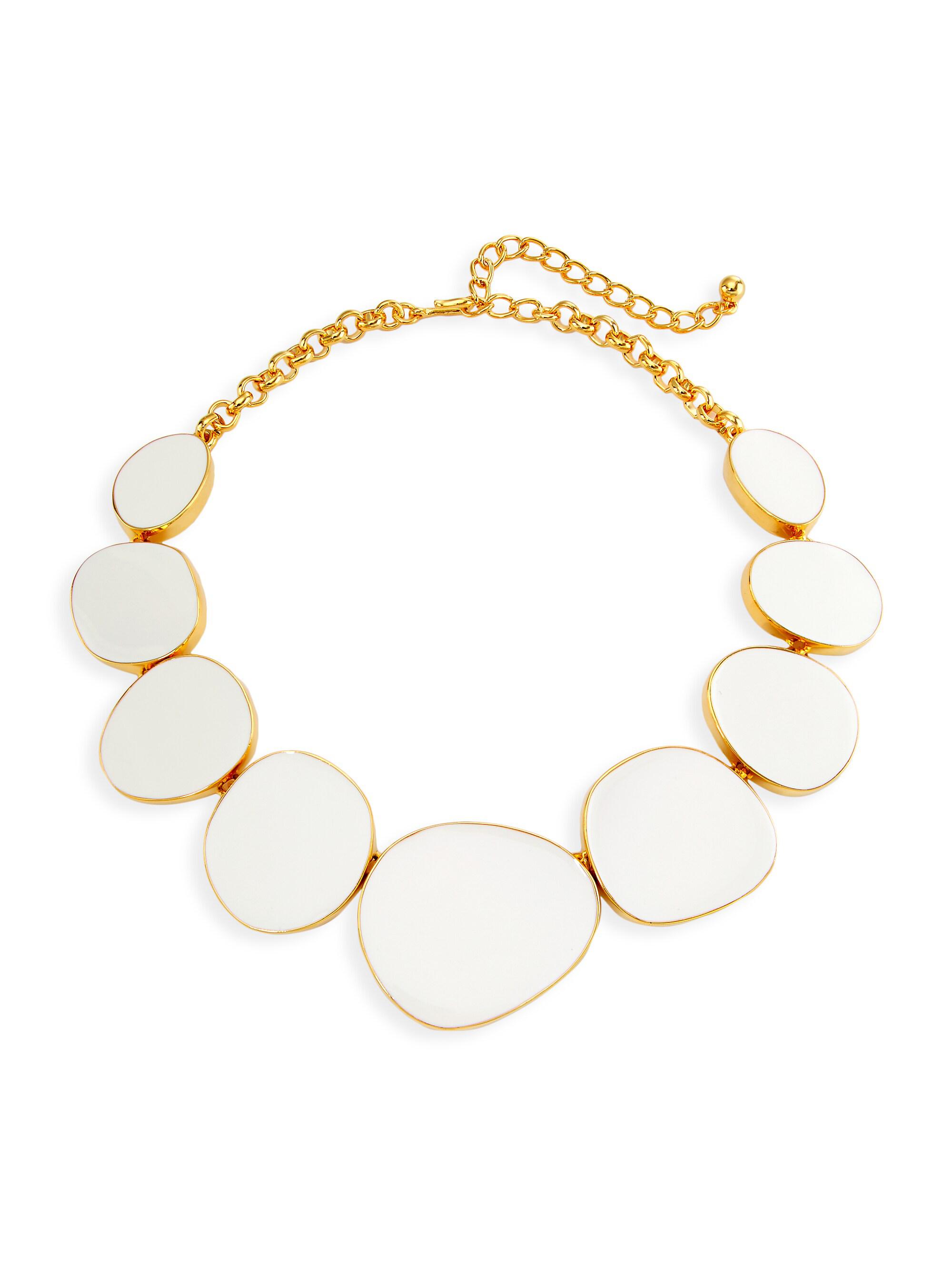 Kenneth Jay Lane Women's 22K-Gold-Plated & Enamel Collar Necklace - Gold White