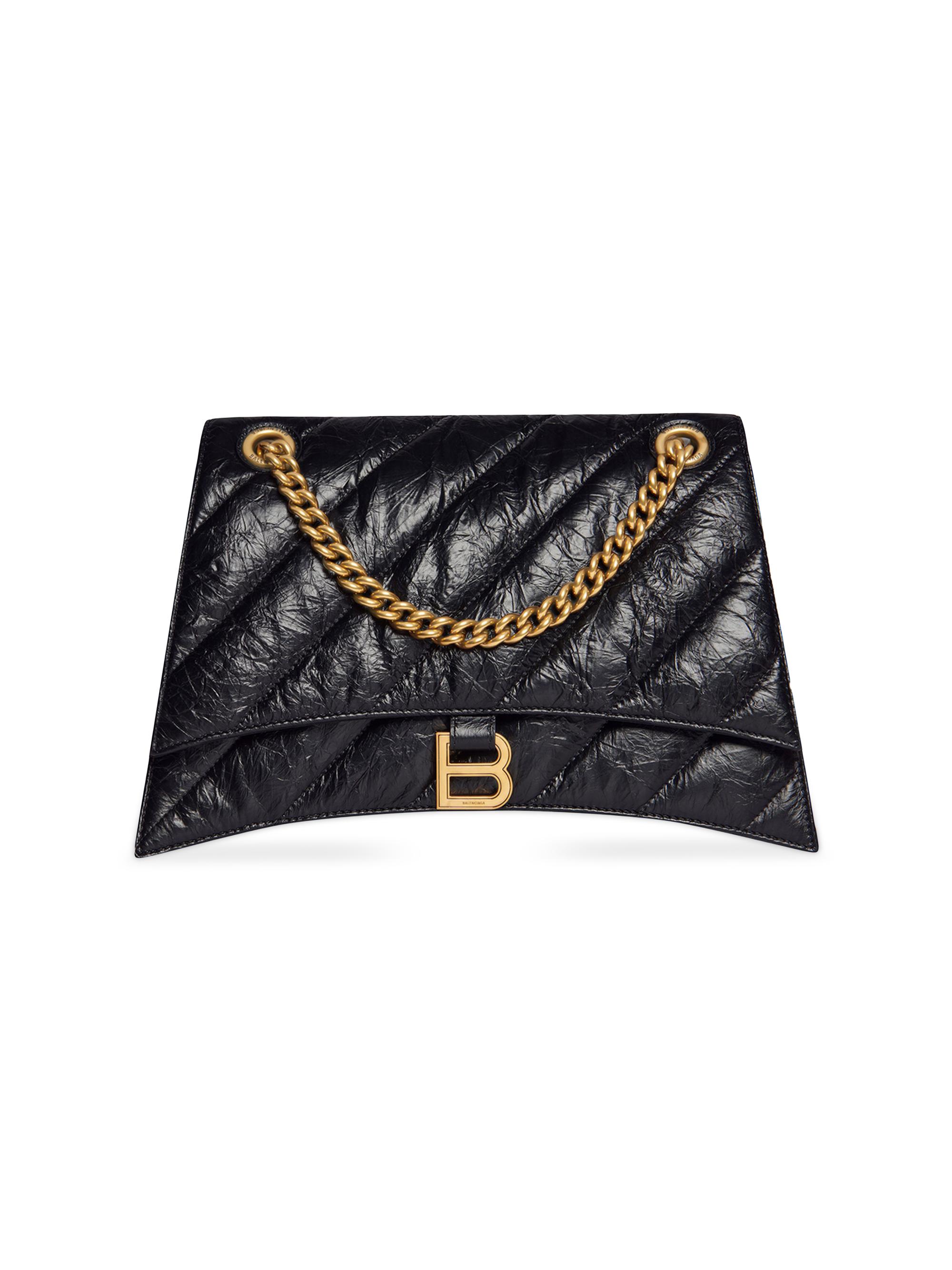 Balenciaga Women's Crush  Chain Bag Quilted - Black