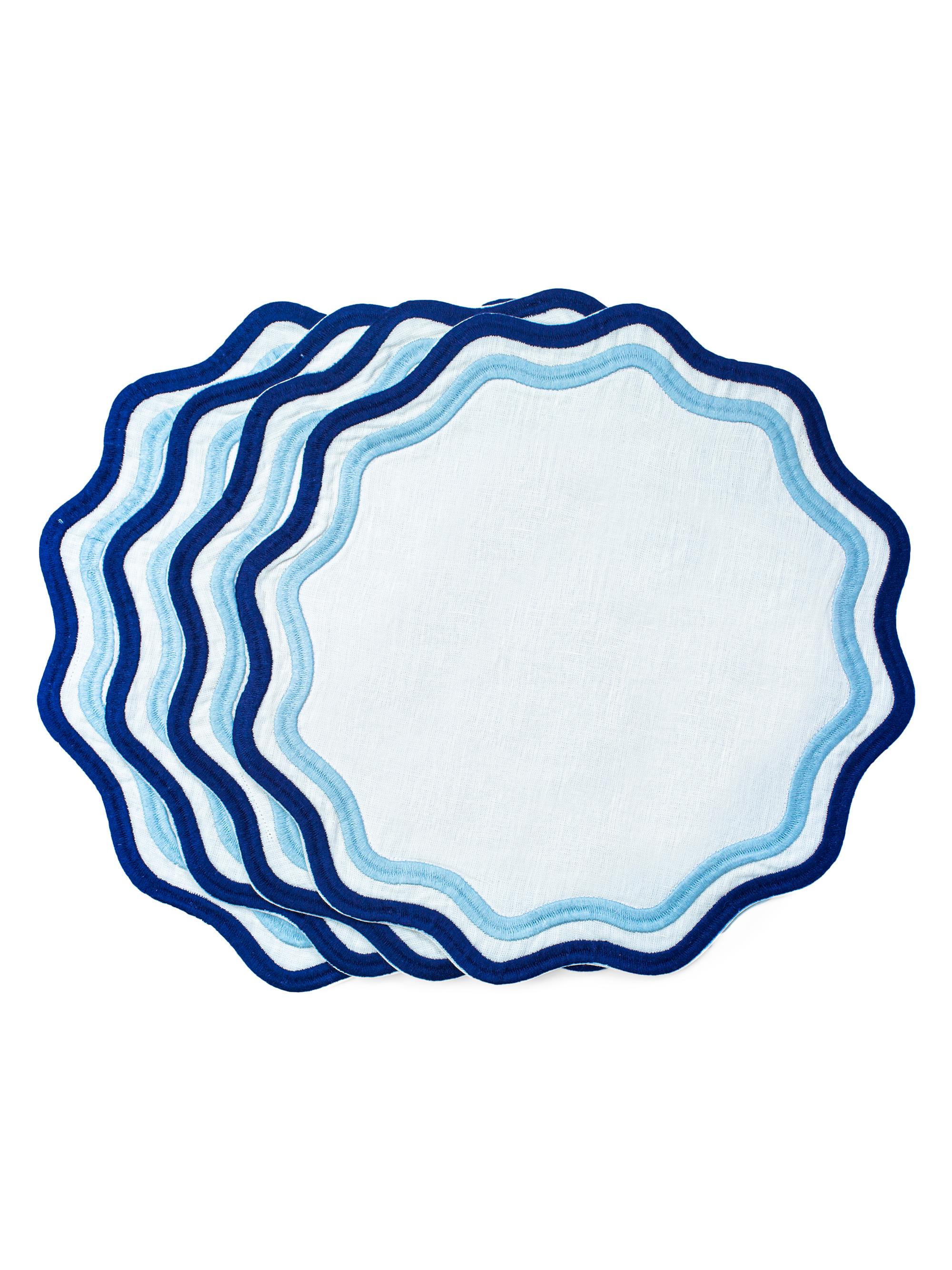 Misette 4-Piece Linen Place Mat Set - Dark Blue