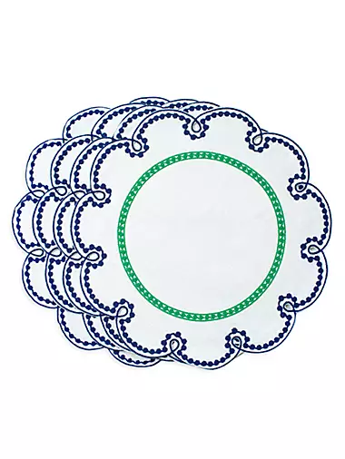 Embroidered Linen Placemats 4-Piece Set