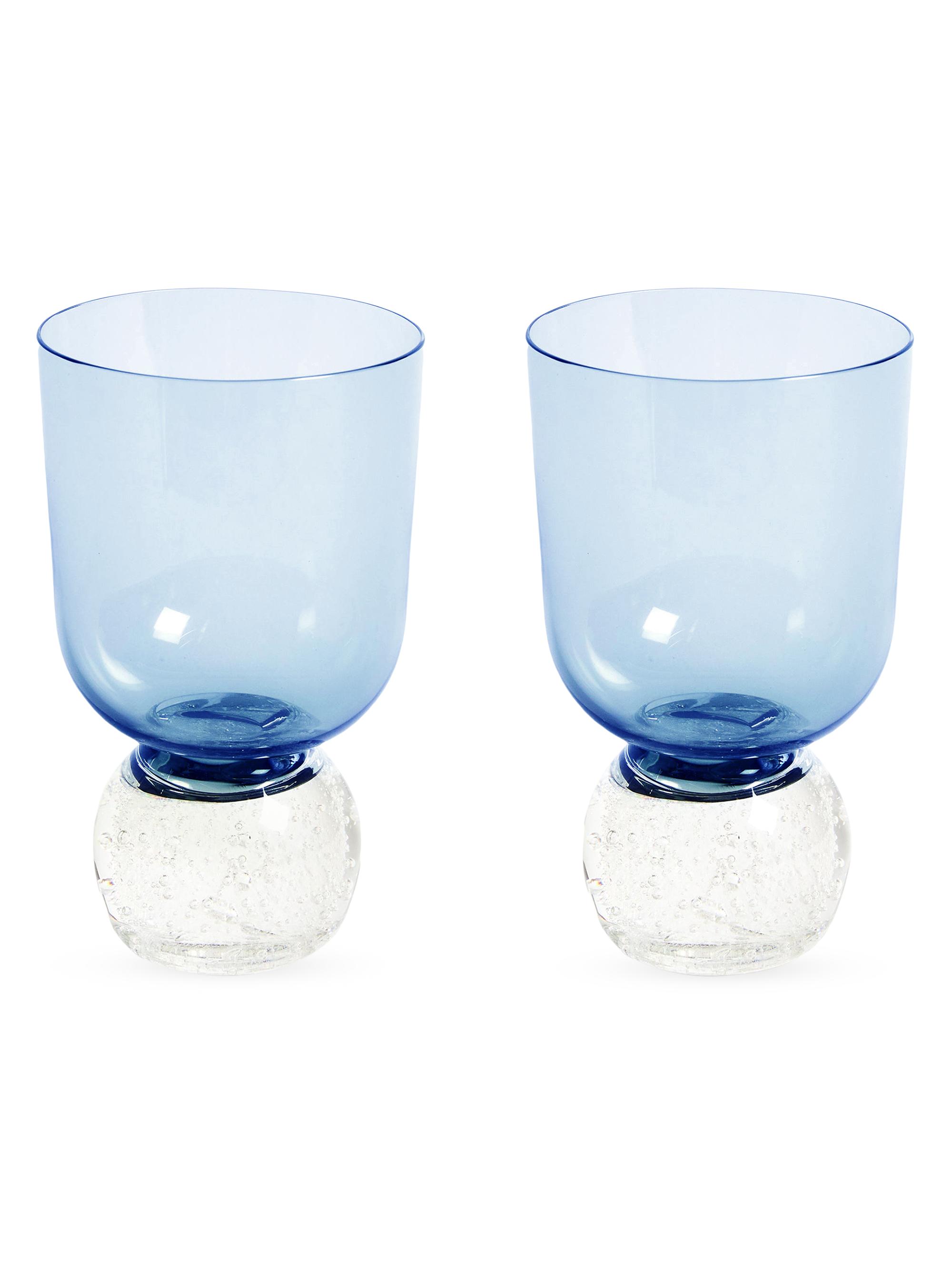 Misette 2-Piece Hand-Blown Glass Tumbler Set - Candy Blue
