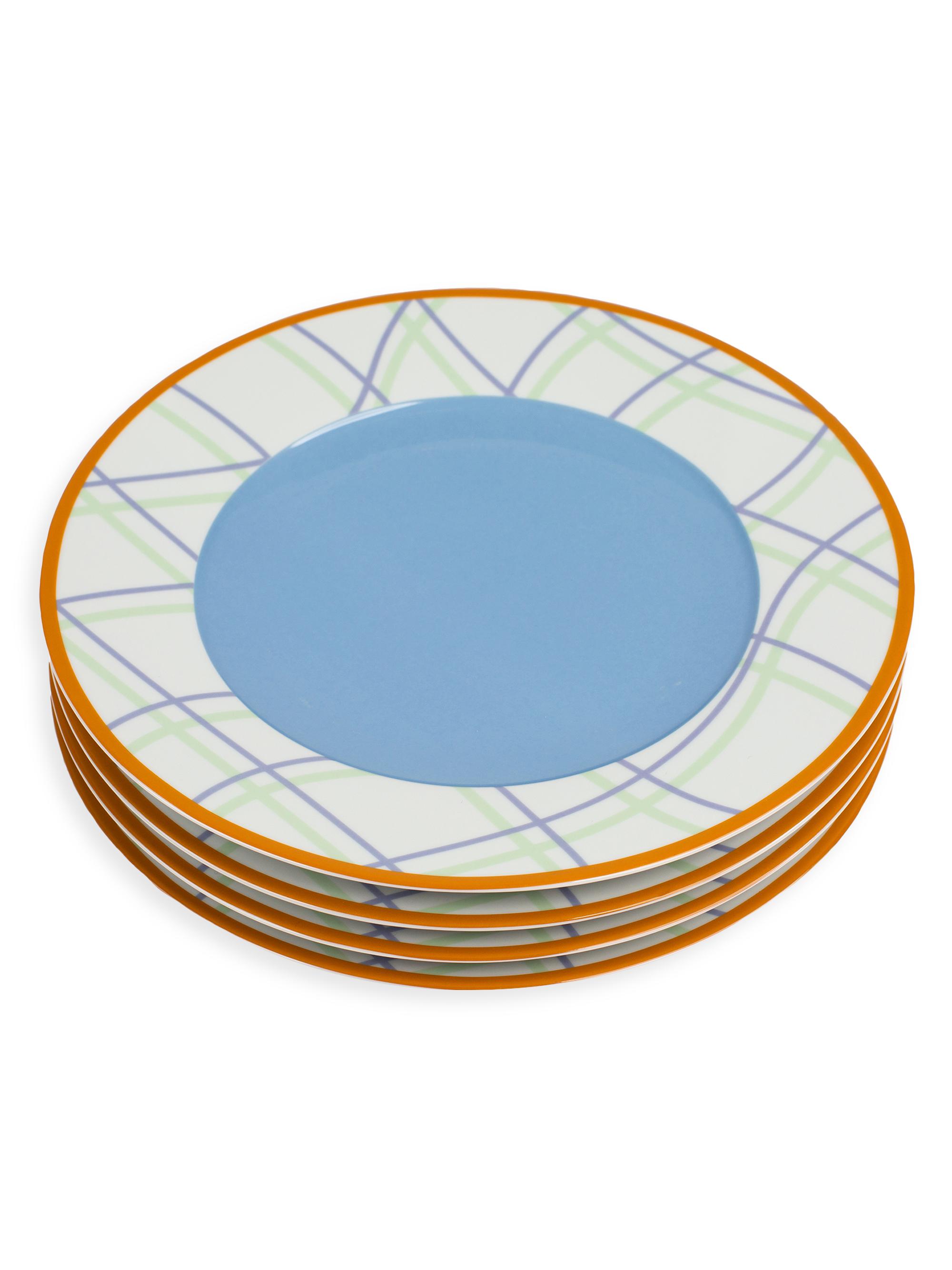 Misette Gird 4-Piece Dinner Plate Set - Grid