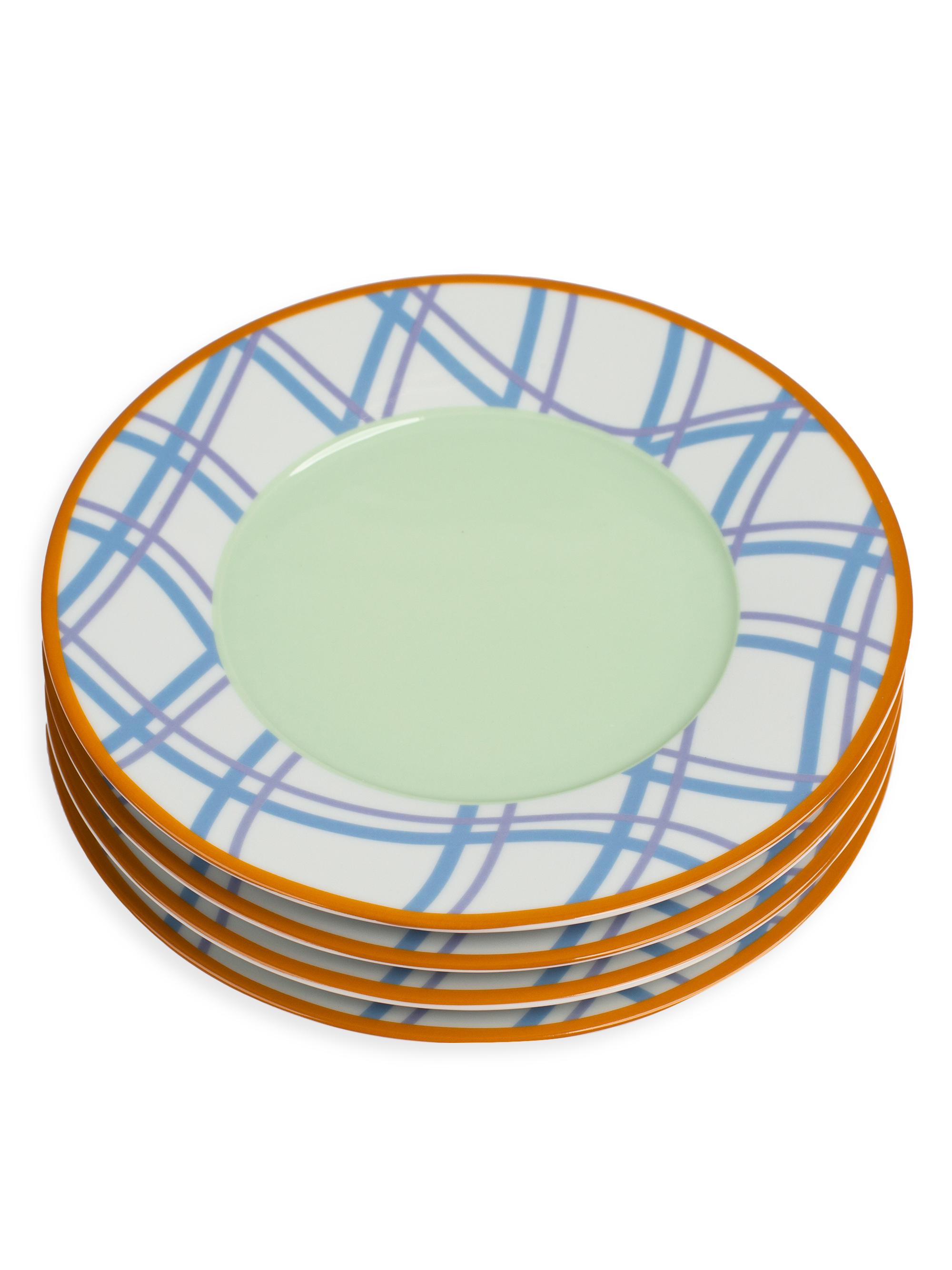 Misette Grid 4-Piece Salad Plate Set - Grid