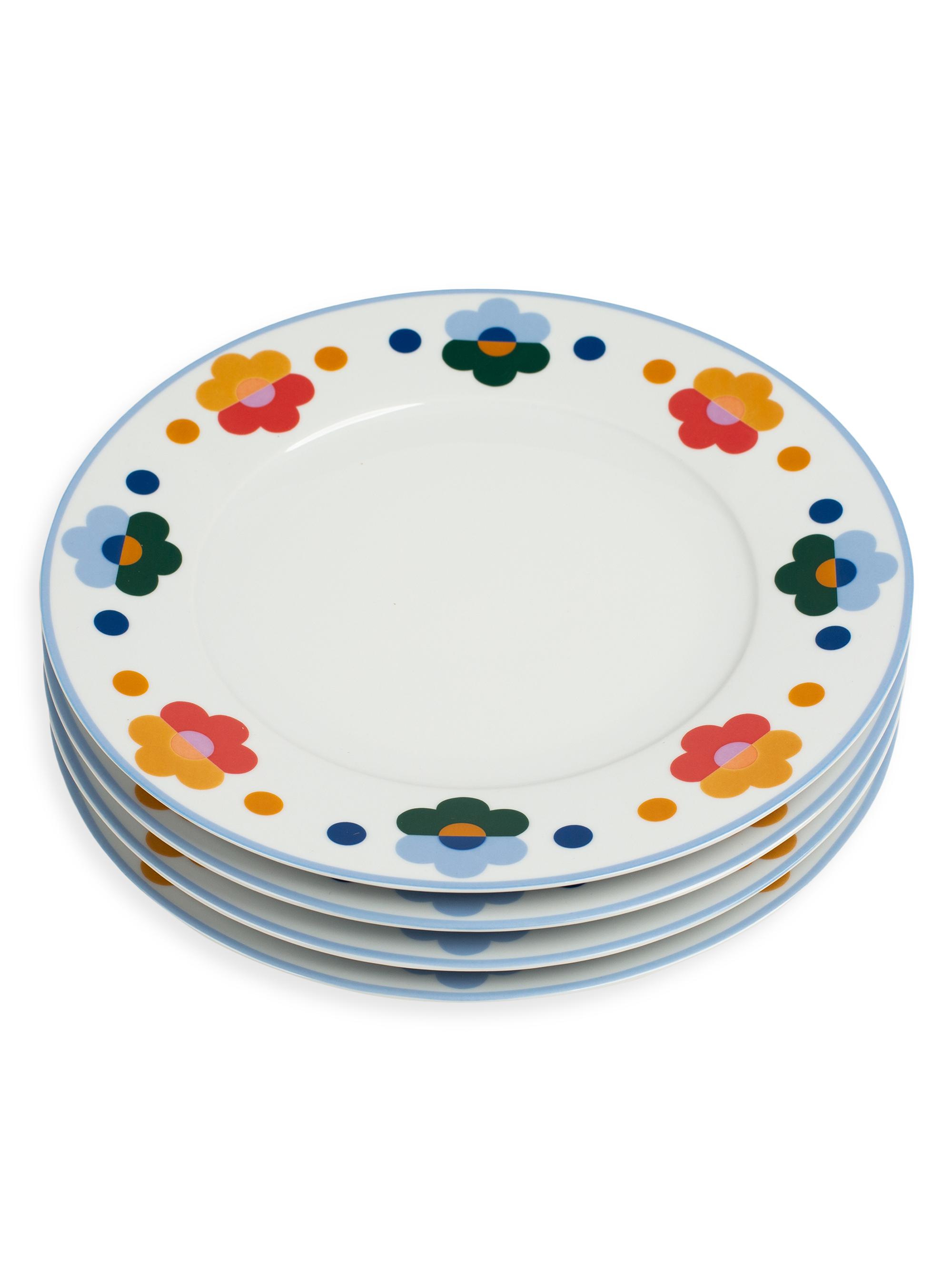 Misette Floral 4-Piece Dinner Plate Set - Floral