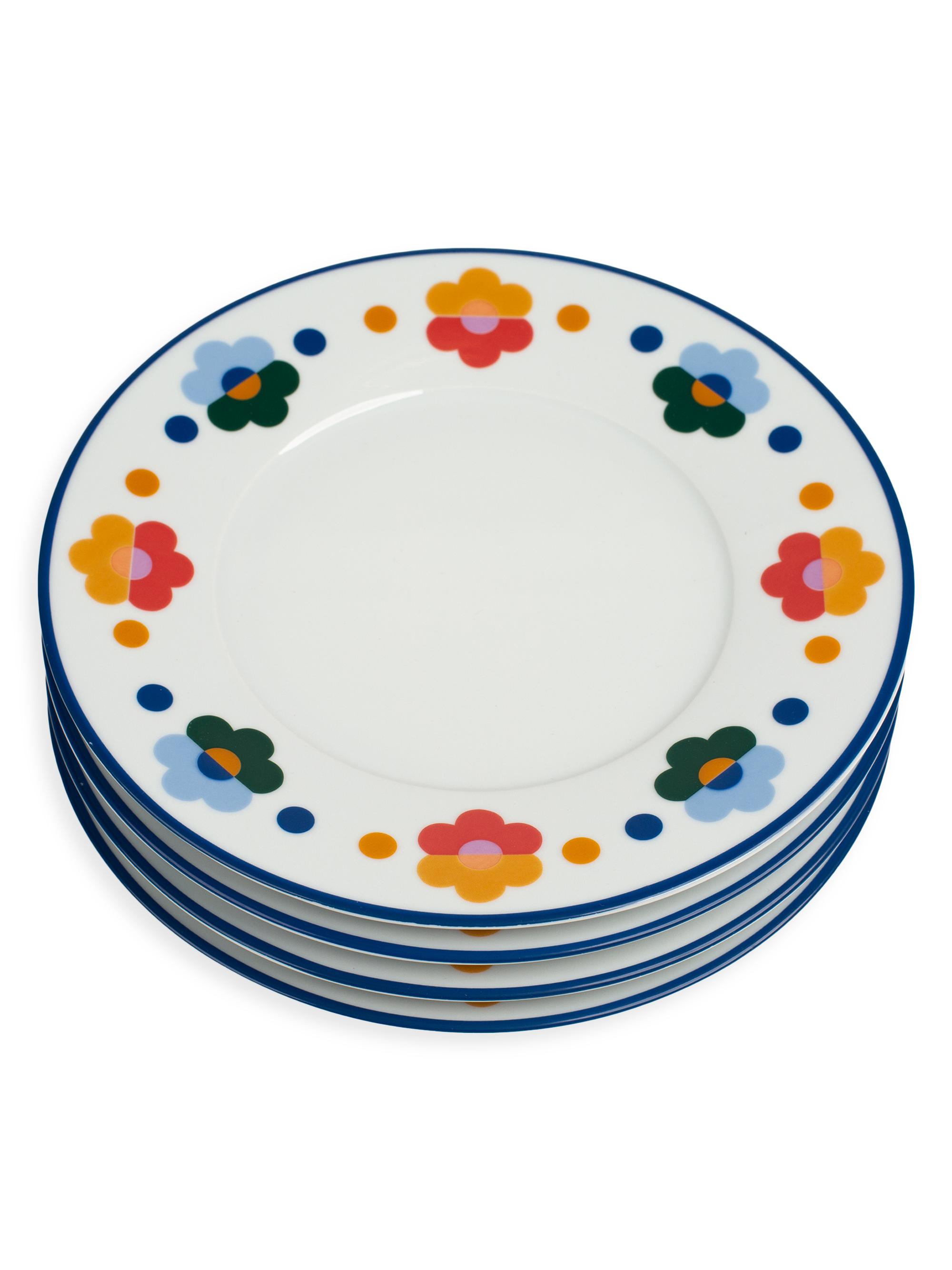 Misette Floral 4-Piece Salad Plate Set - Floral