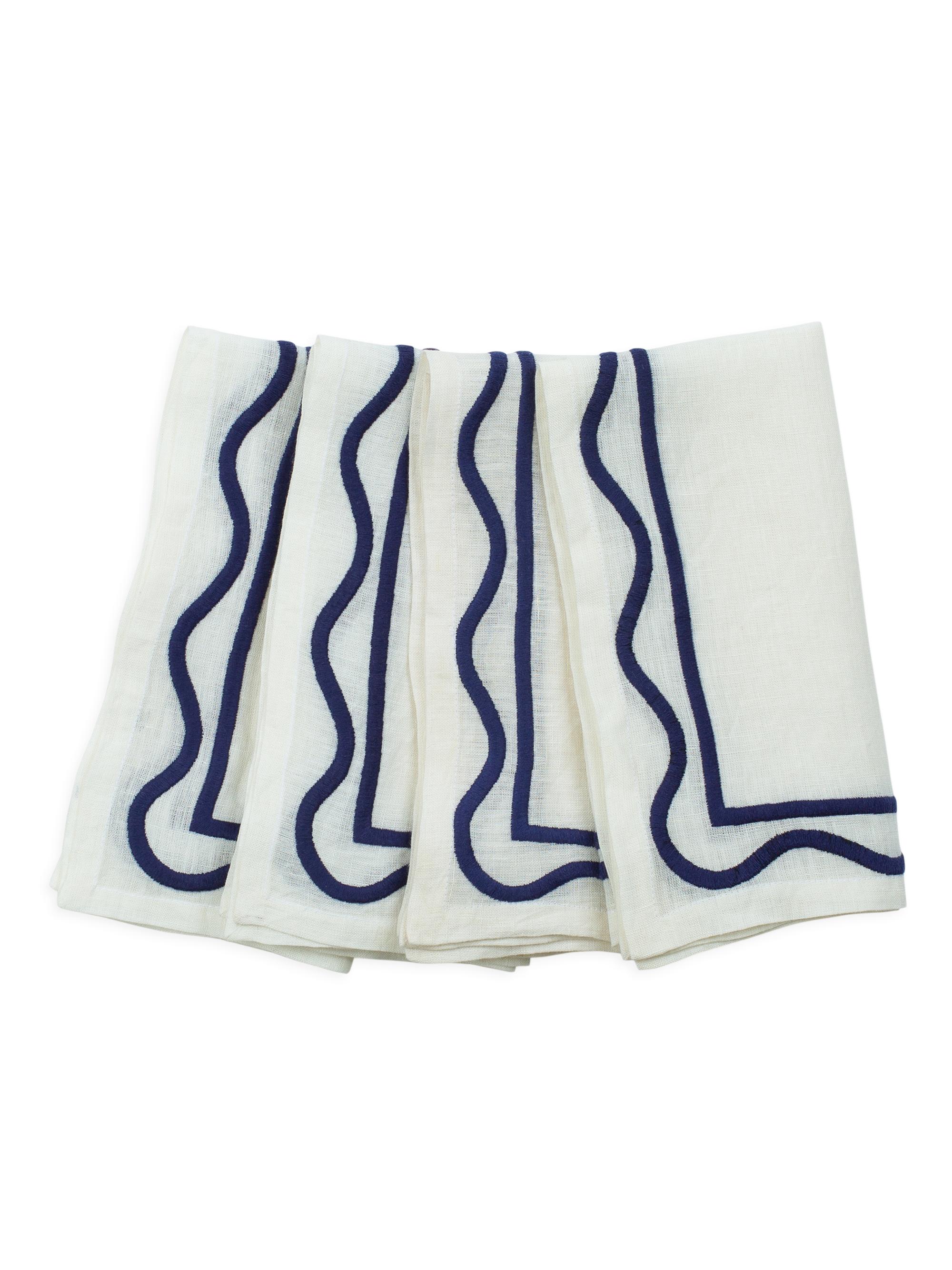 Misette 4-Piece Linen Napkin Set - Dark Blue