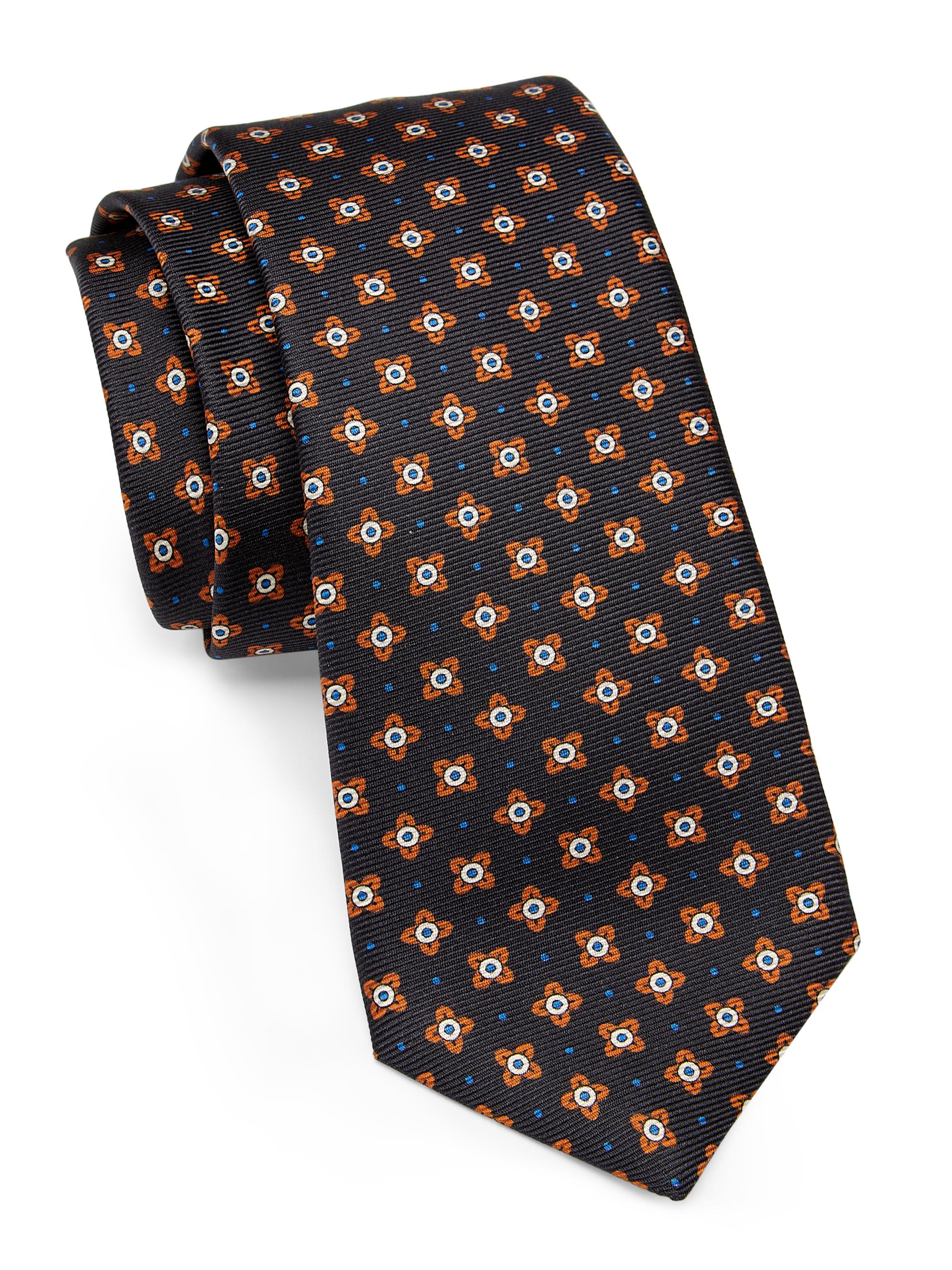 Kiton Men's Abstract Silk Tie - Navy