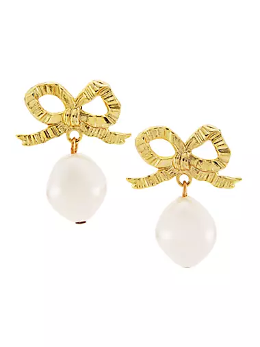  Jennifer Behr Women's Yohana Hoop Earrings, Pearl, Off White,  Gold, One Size: Clothing, Shoes & Jewelry