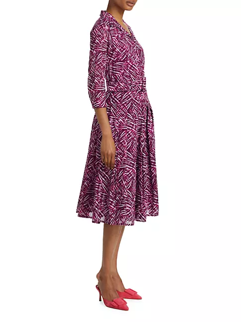 Shop Samantha Sung Audrey Belted Tie-Dye Cotton Midi-Dress | Saks Fifth ...