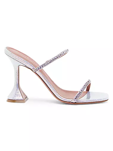 Gilda 95MM Glitter Crystal-Embellished Leather Sandals