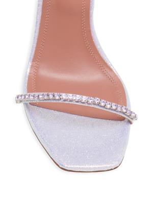 Amina Muaddi Gilda 95mm leather mules - Silver