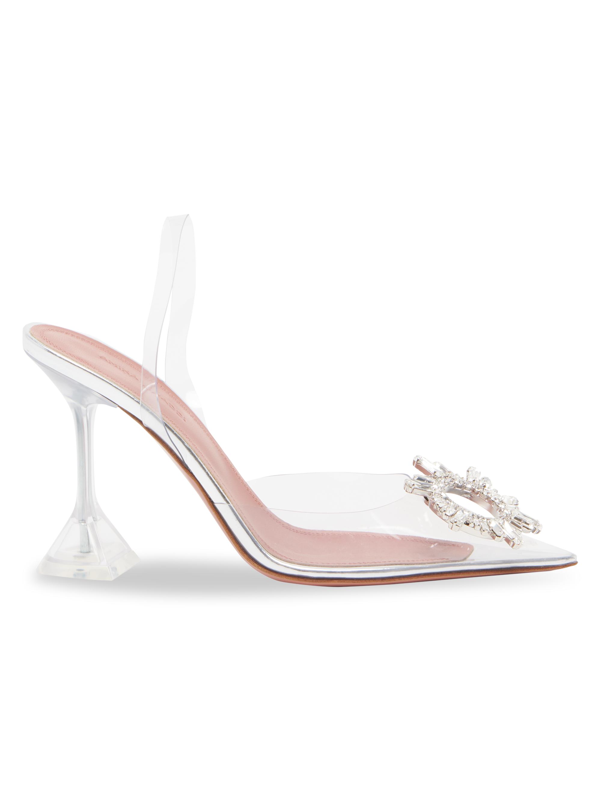 Amina Muaddi Women's Begum 95MM Crystal-Embellished Slingback Pumps - Transparent