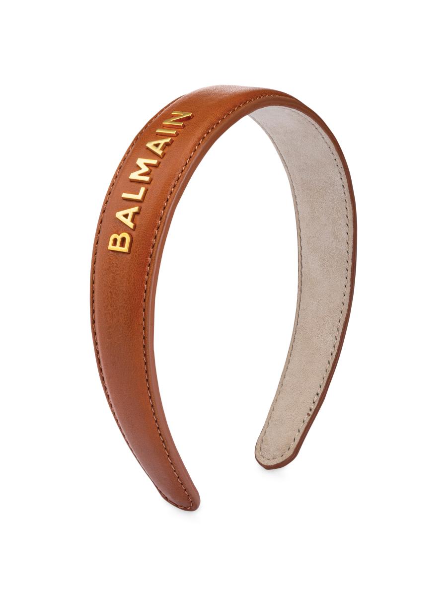 Balmain Hair リビエラ・ロゴ・レザー・ヘッドバンド Balmain Hair Riviera Logo Leather Headband | Saks Fifth Avenue