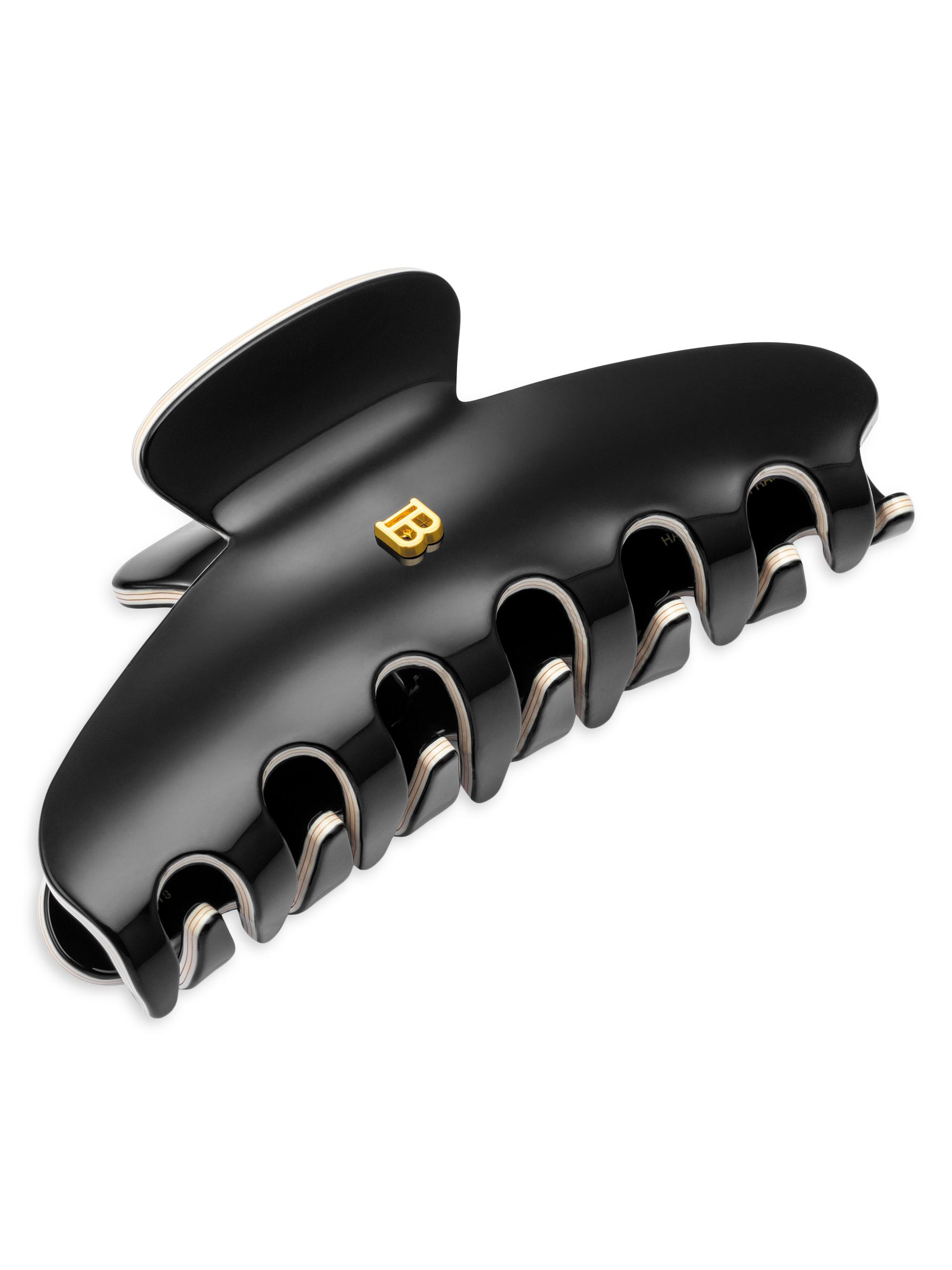 Balmain Hair Women's Logo B 18K Gold-Plated  Hair Clip - Black