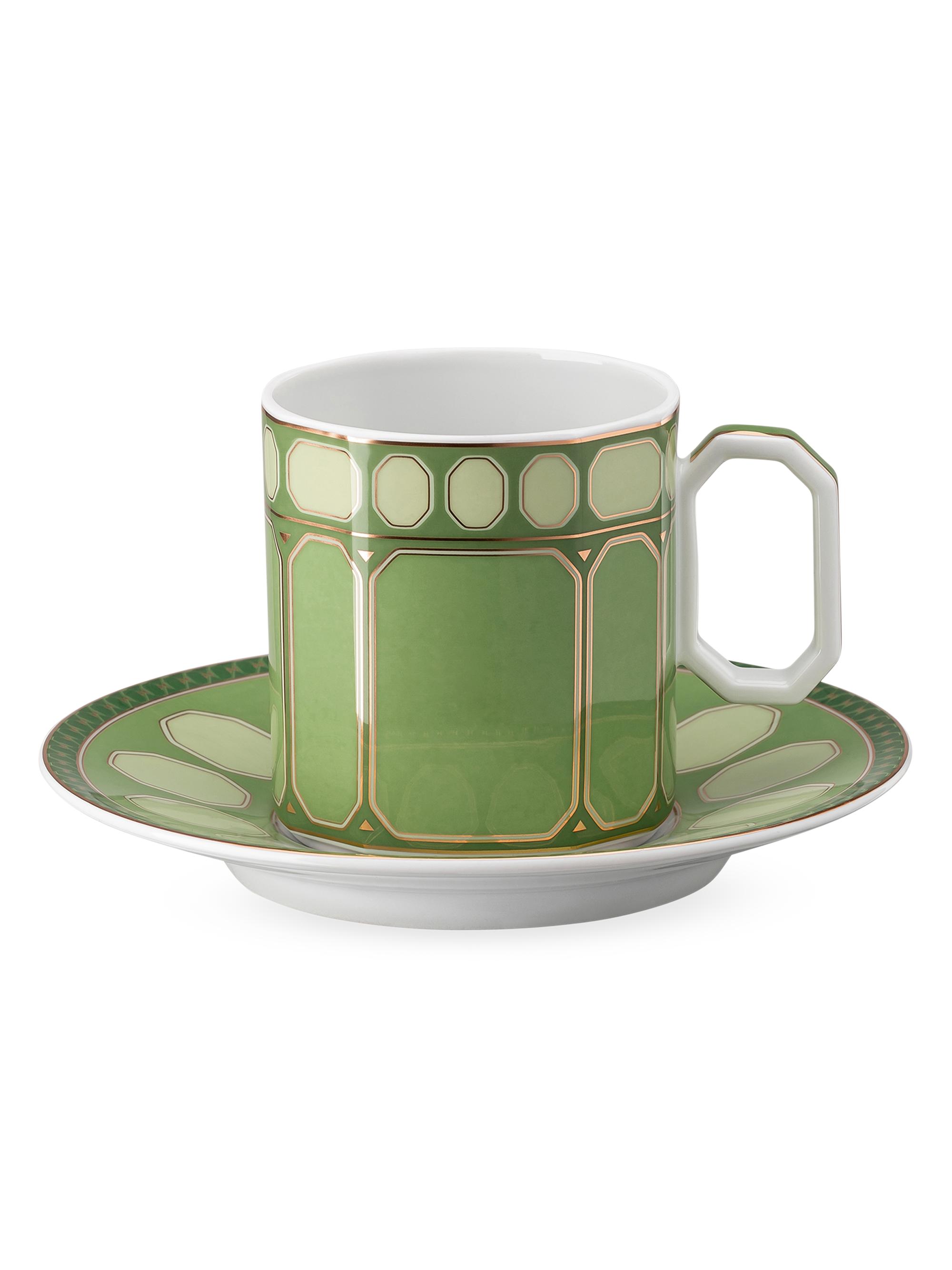 Rosenthal Swarovski X  Signum Coffee Cup & Saucer - Green