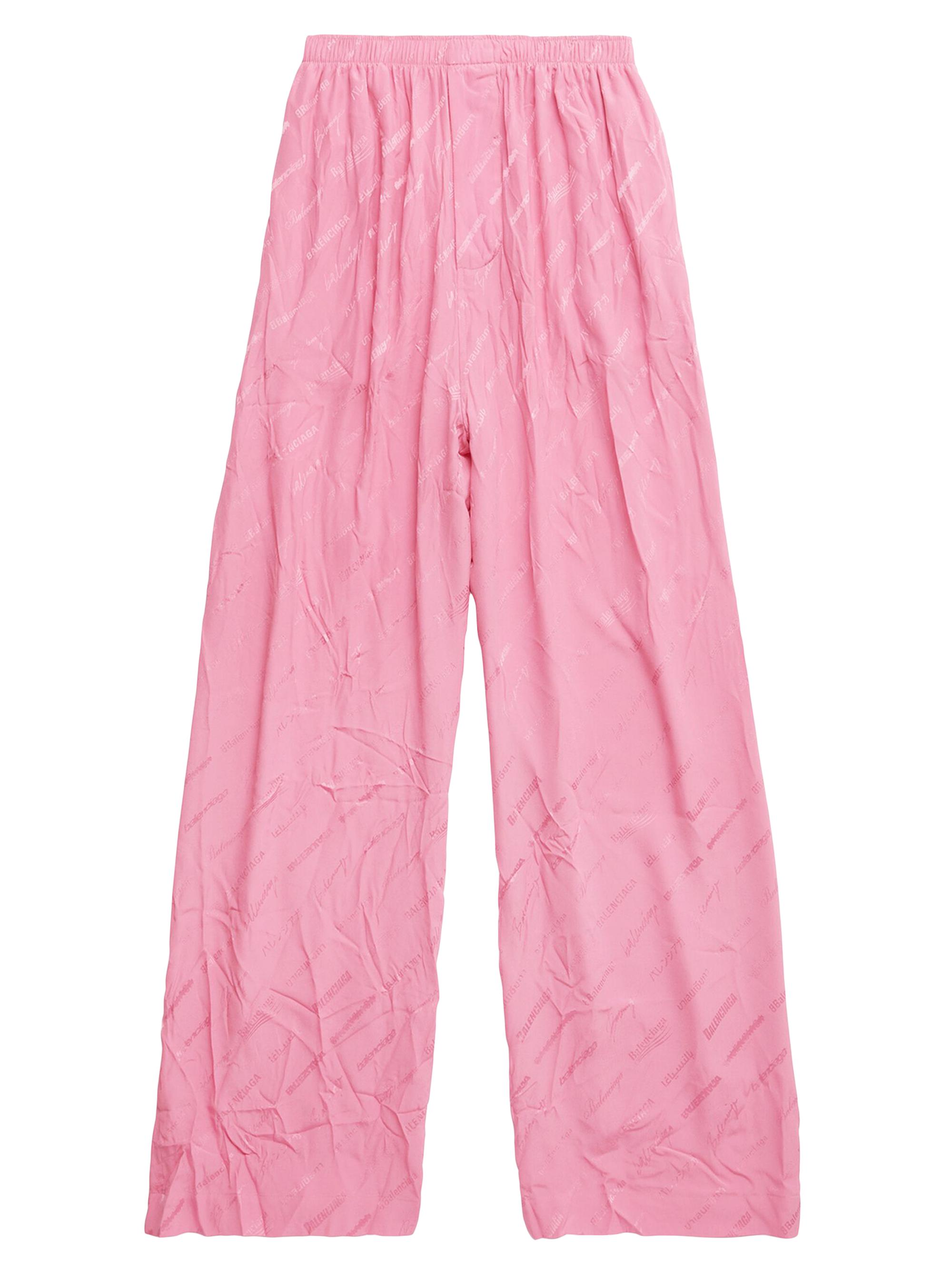 Balenciaga Women's Logomania All Over Pyjama Pants - Pink