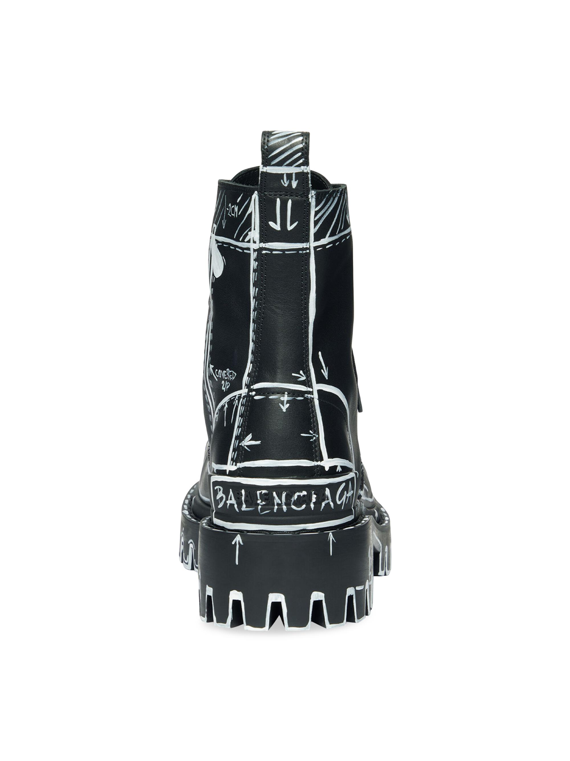 Balenciaga Strike 20mm Lace-Up Boots Sketch | Saks Fifth Avenue