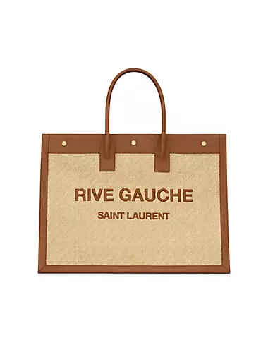 Rive Gauche in Embroidered Raffia and Vegetable-Tanned Leather