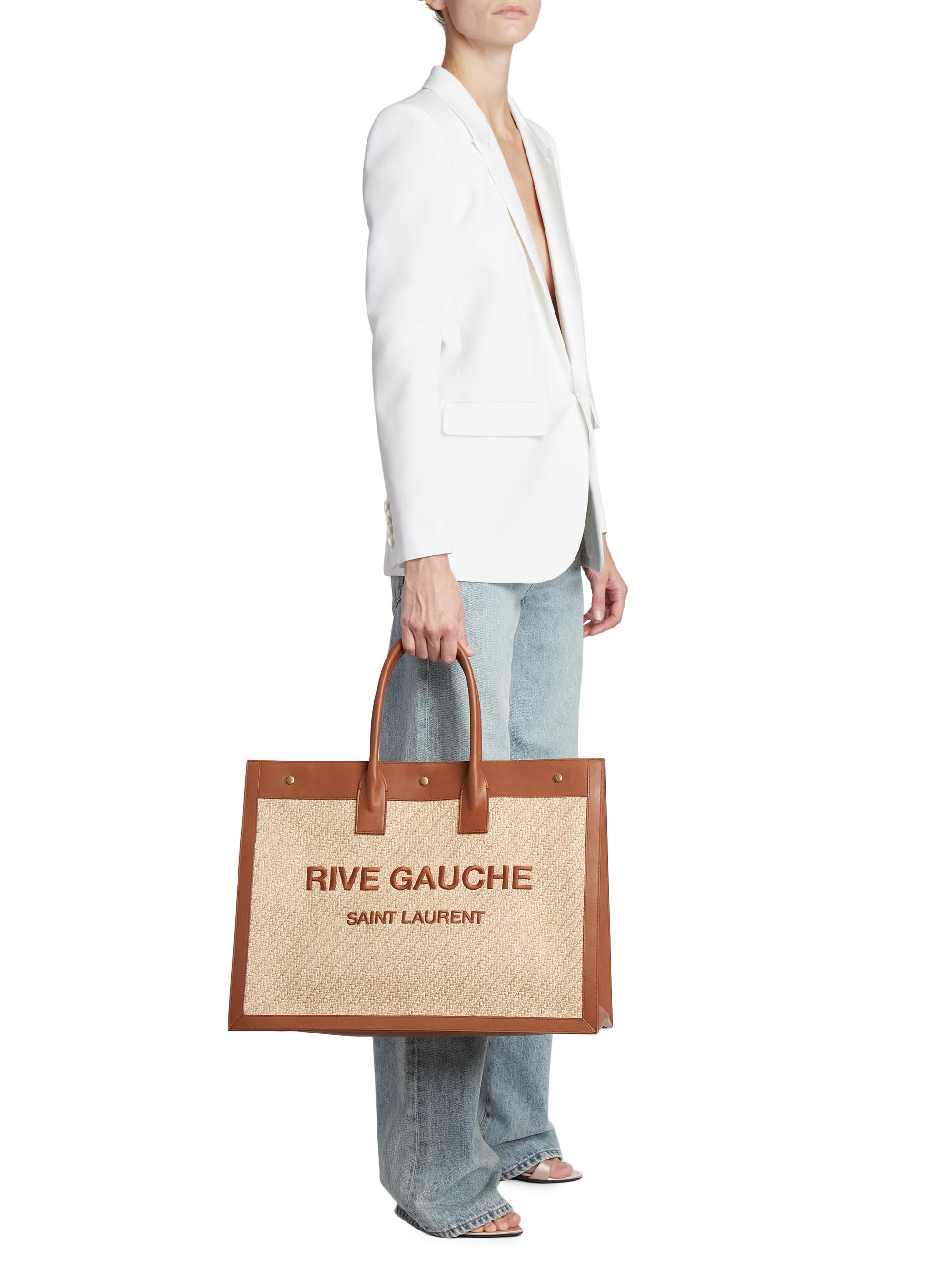 rive gauche raffia bag