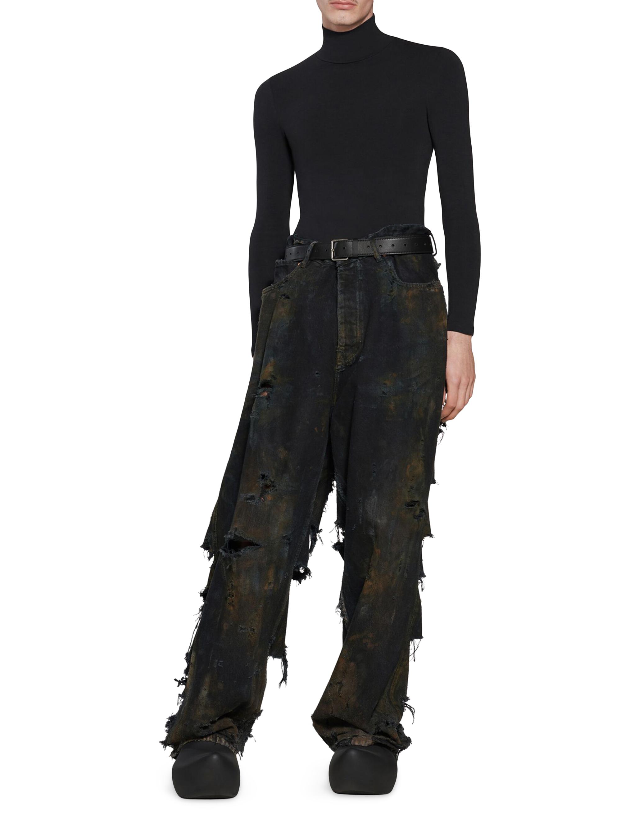 K*N様 BALENCIAGA Super Destoroyed Baggy D Balenciaga Super Destroyed Baggy Jeans | Saks Fifth Avenue