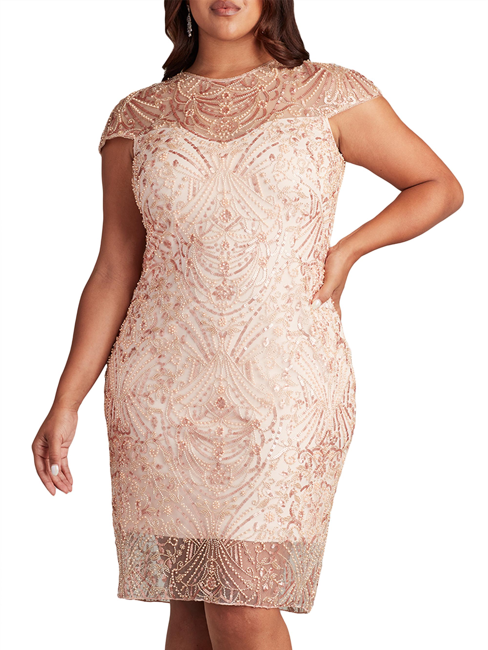 Tadashi Shoji Plus Beaded Lace Sheath Dress | Saks Fifth Avenue