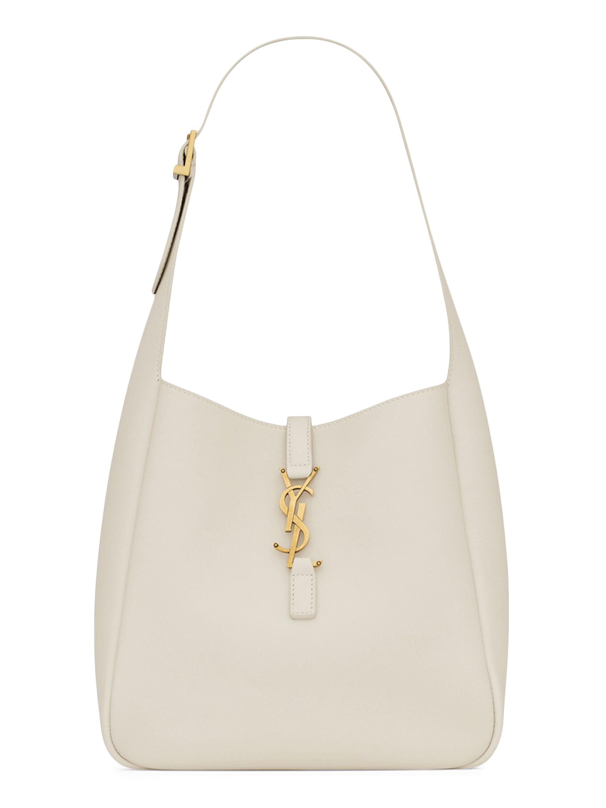Saint Laurent Women's Le 5 à 7 Supple  Shoulder Bag in Grained Leather - Blanc Vintage