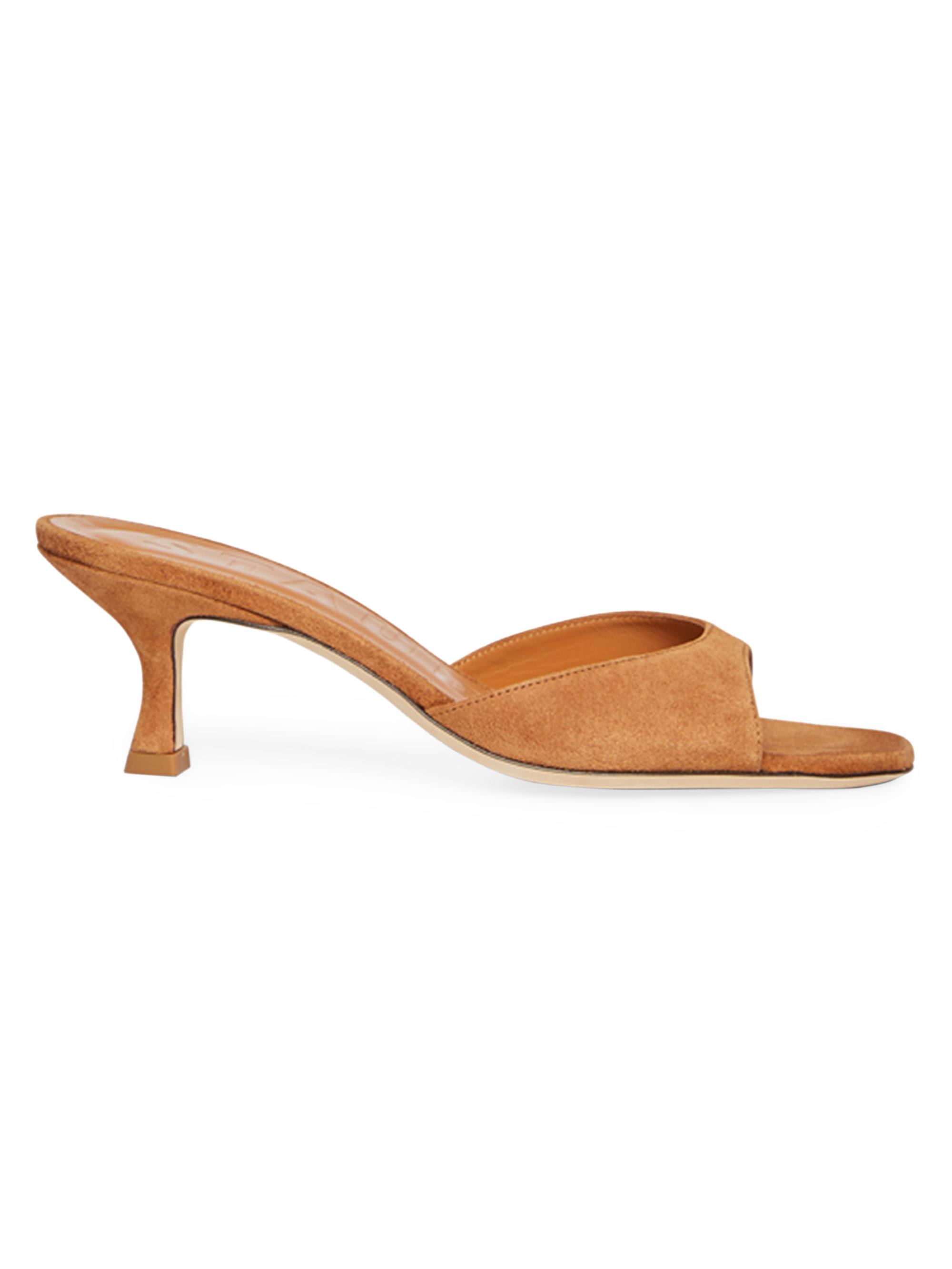 Staud Women's Brigitte Suede Mules - Tan