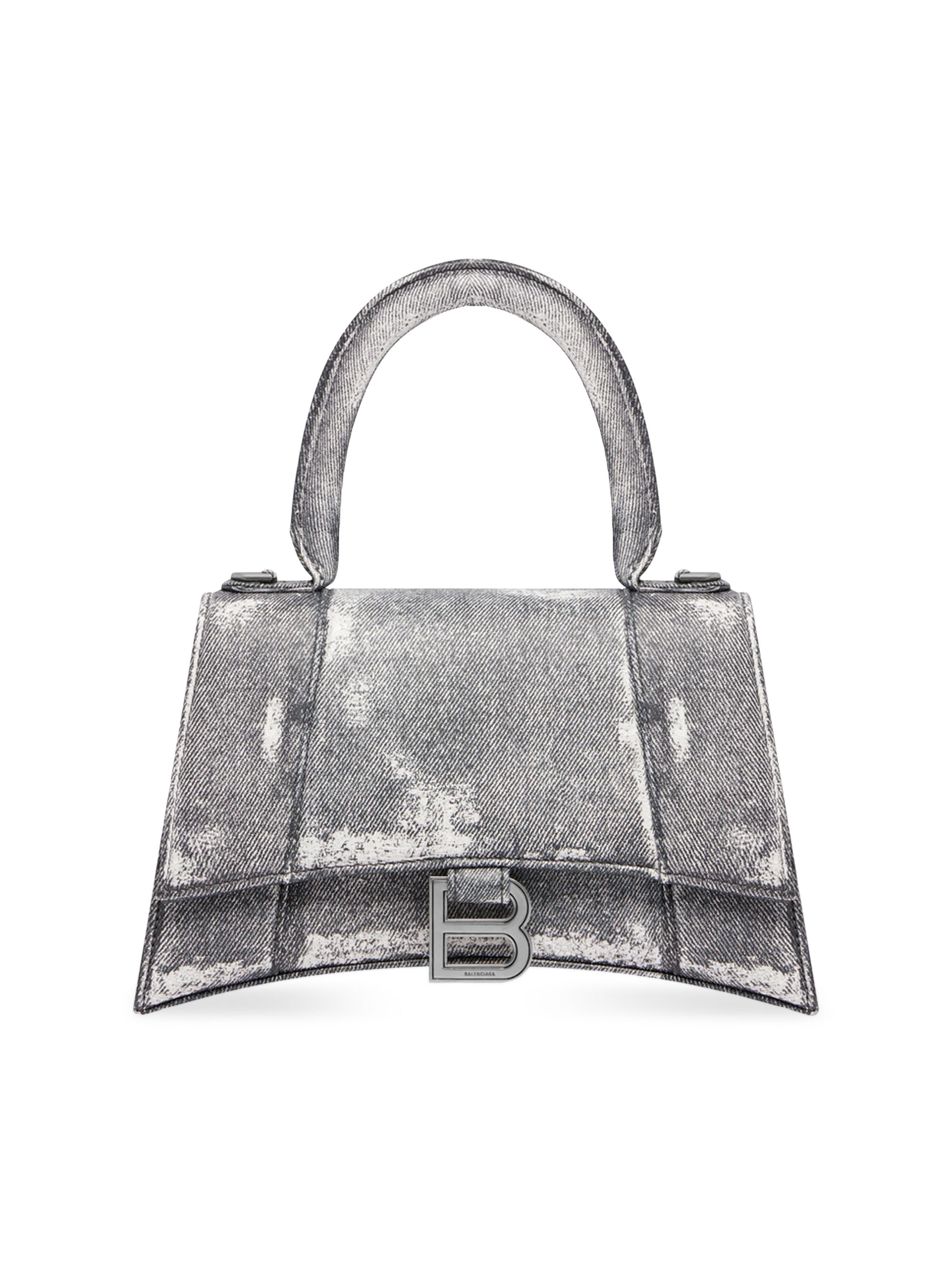 BALENCIAGA デニム ミニハンドバッグ Balenciaga Hourglass Small Handbag in Printed Denim | Saks Fifth
