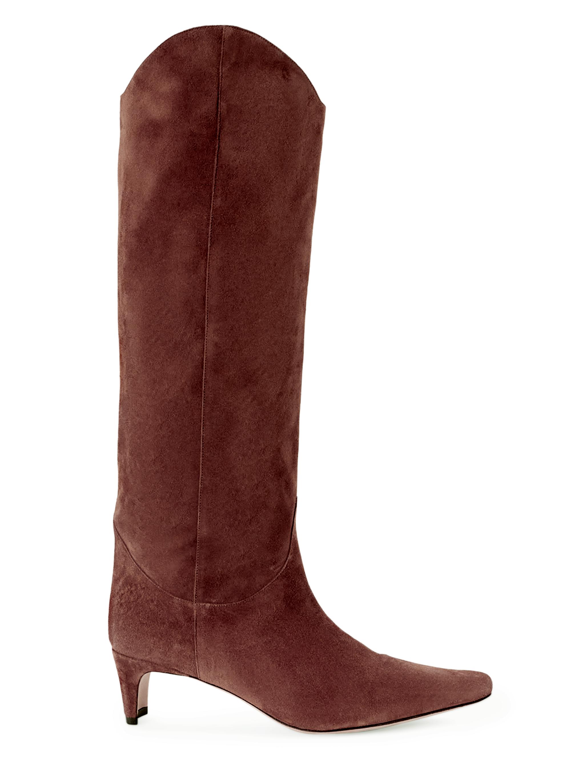 Staud Women's Western Suede Wally Boots - Mahogany | Thumbnail 4