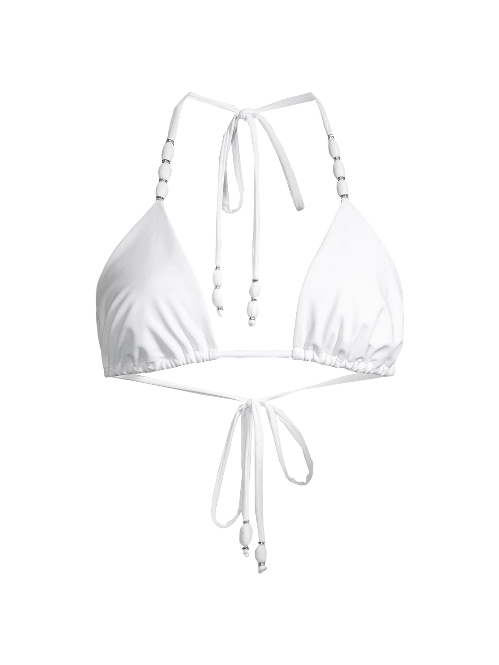 Ramy Brook Women's Elsa Beaded Bikini Top - White