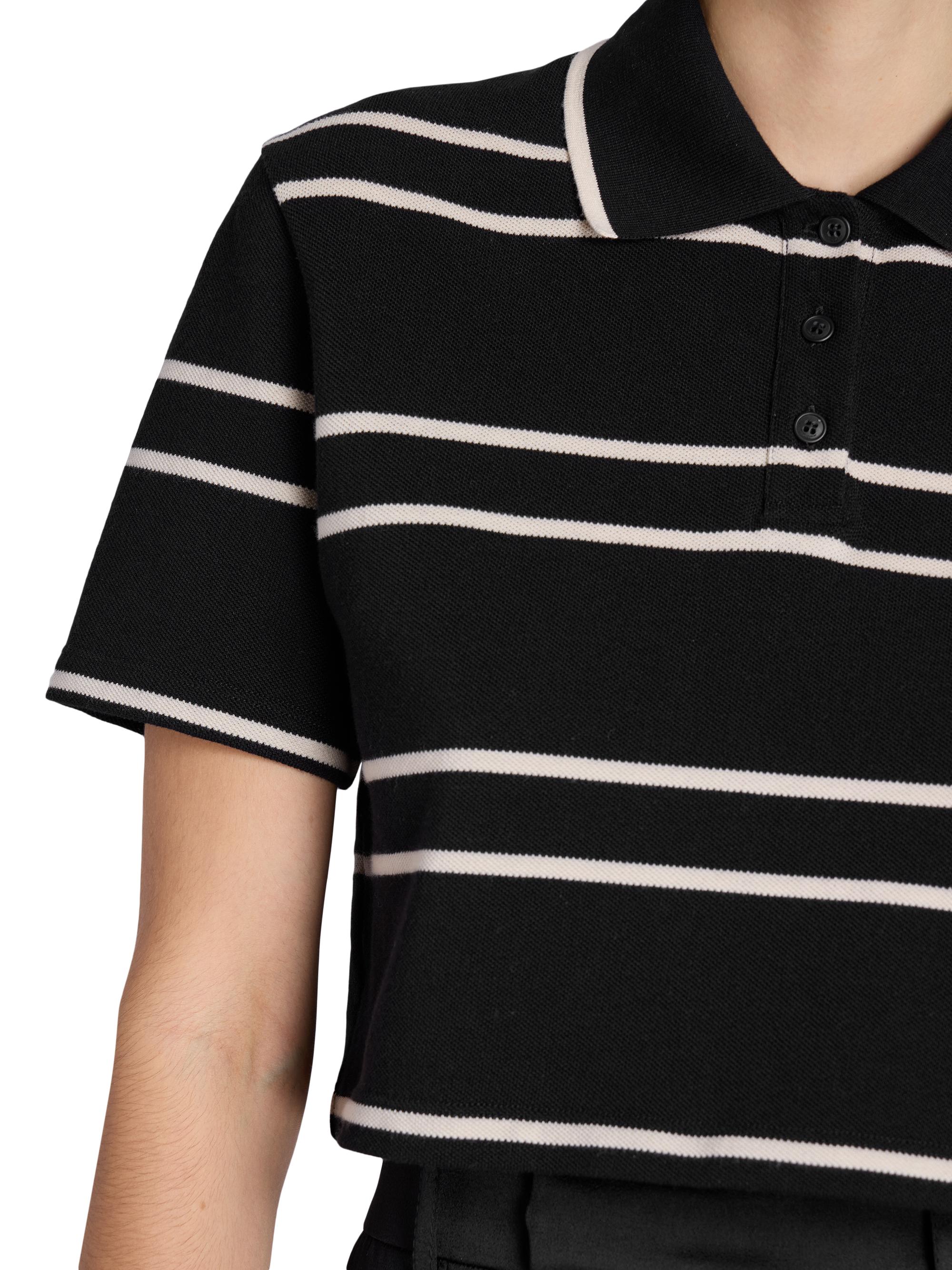 Saint Laurent Cassandre Cropped Polo in Cotton Piqué | Saks