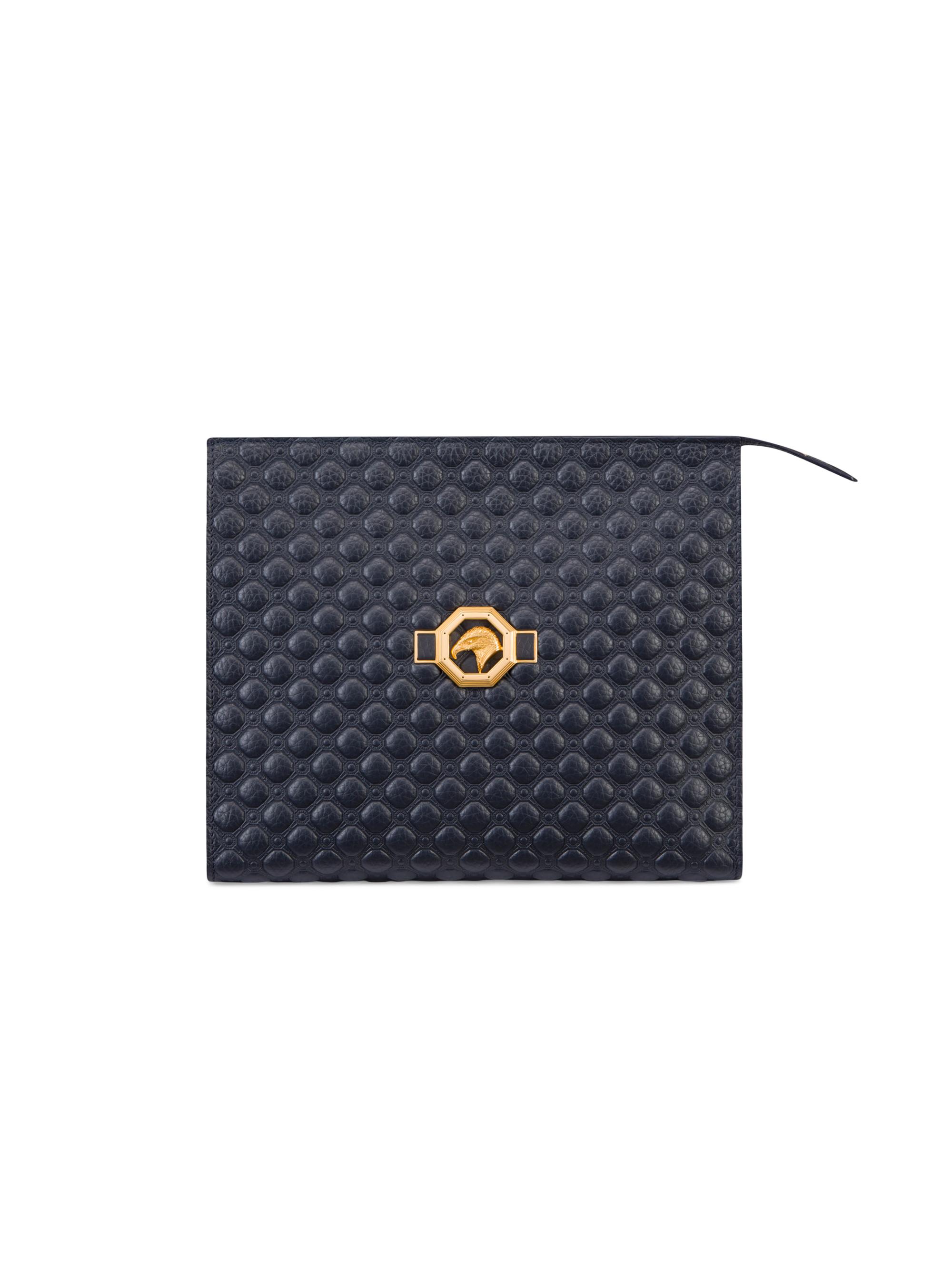 Stefano Ricci Men's Calfskin Leather Travel Pouch - Blue