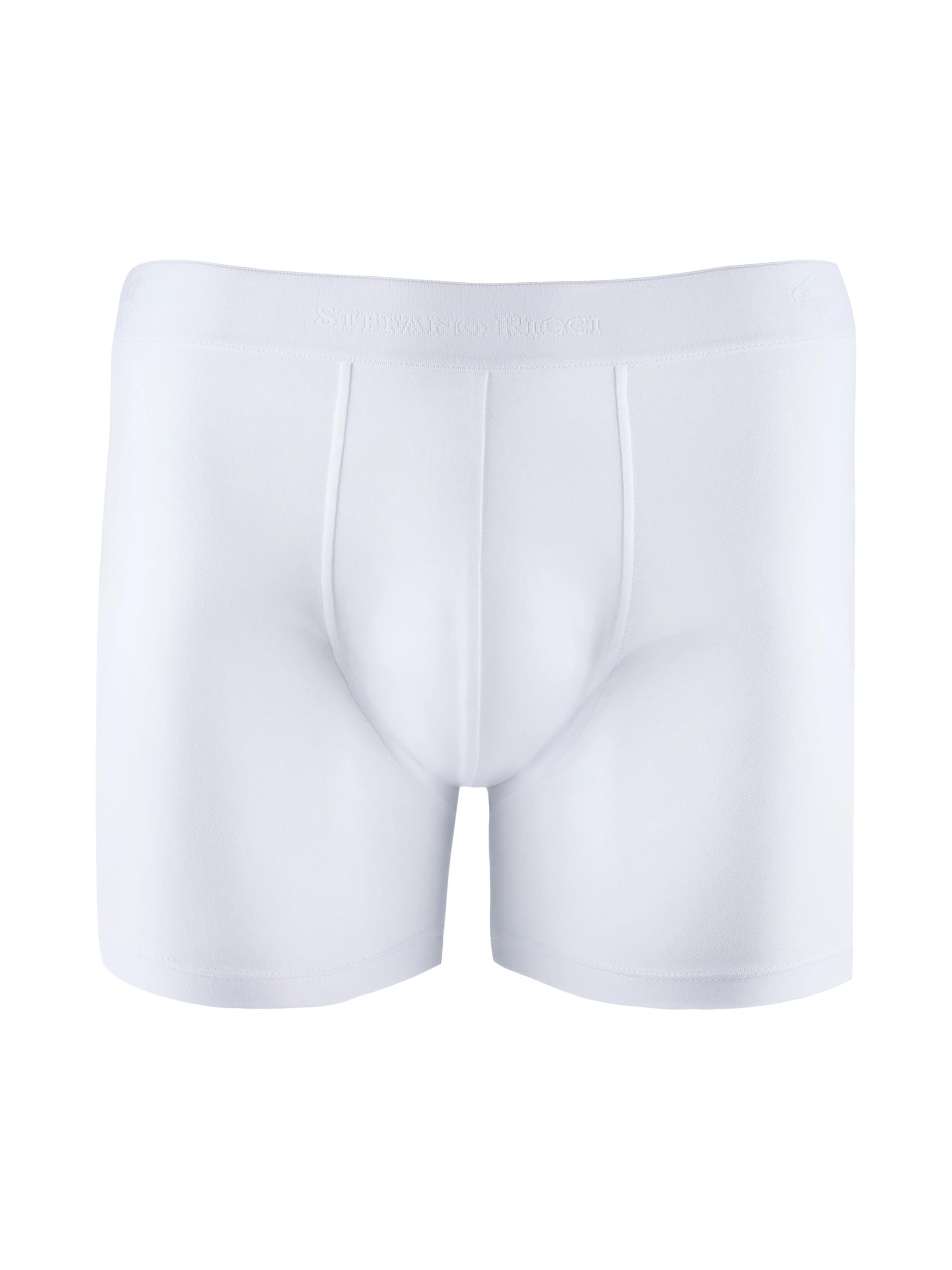 Stefano Ricci Men's Solid Cotton Boxer Briefs - White