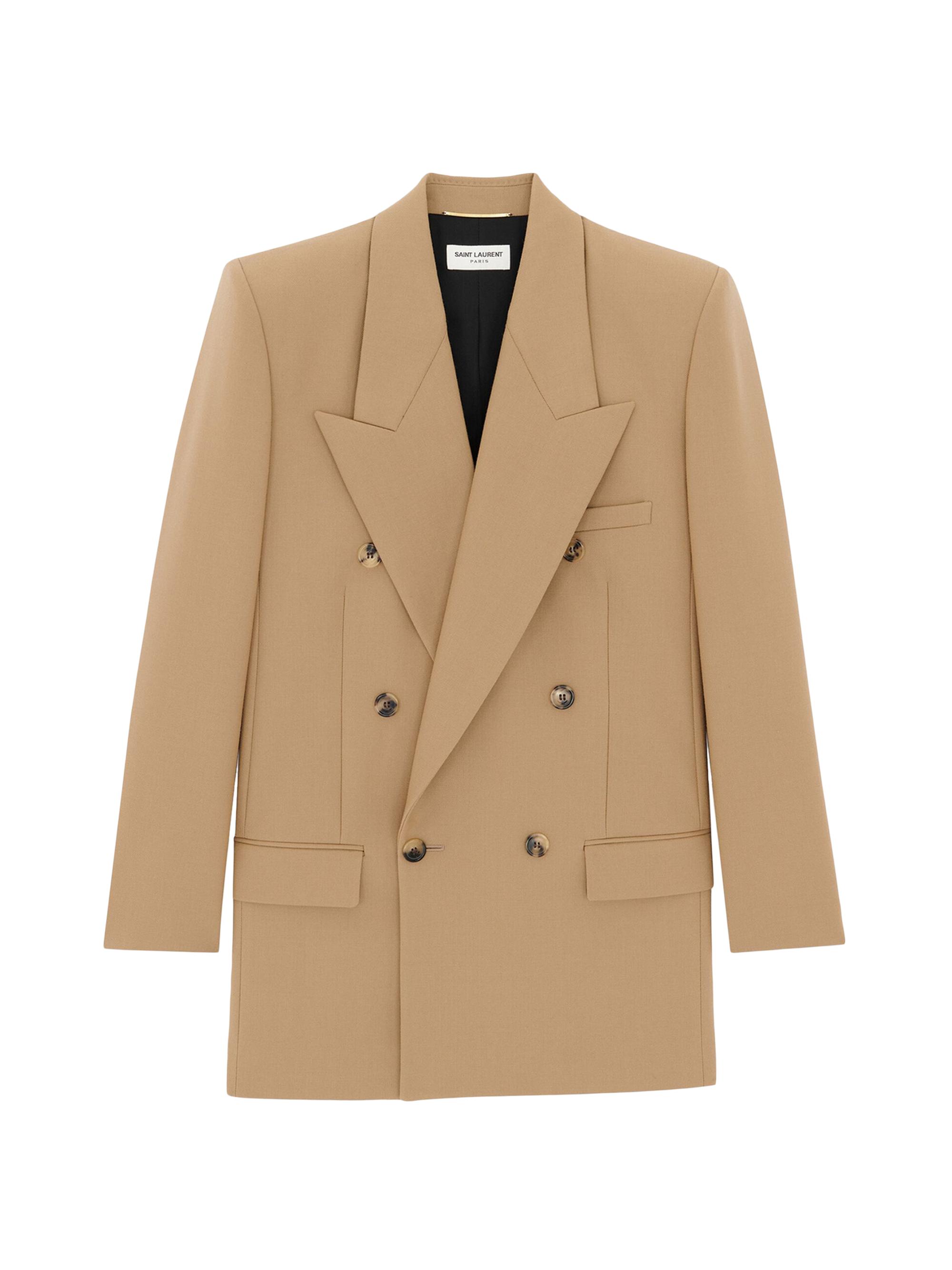 Saint Laurent Women's Blazer in Wool Gabardine - Beige