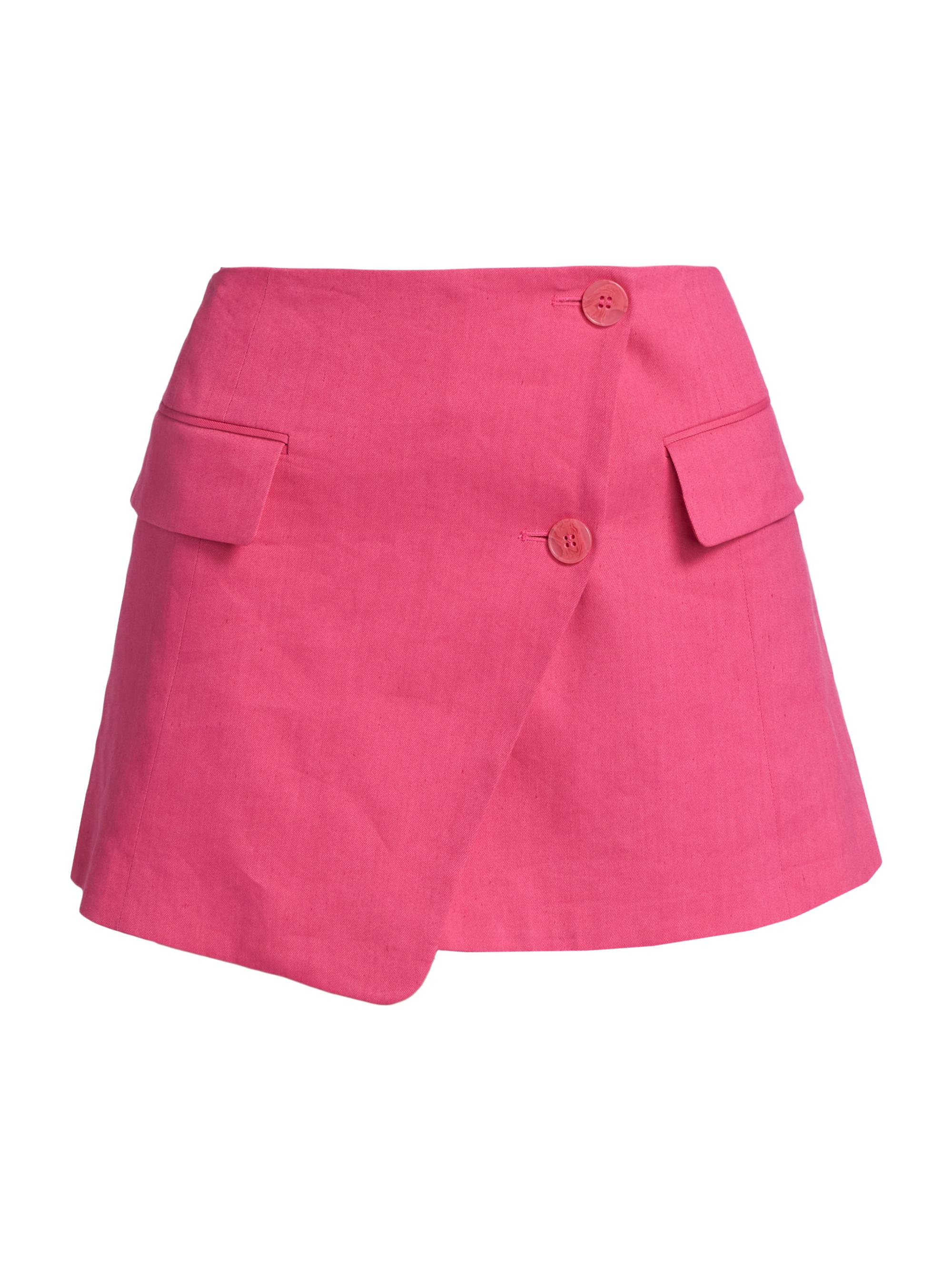 FRAME Women's Linen-Blend Blazer Miniskirt - Flamingo