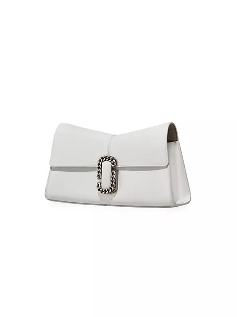 Marc Jacobs St Marc Coated Leather Clutch Bag in White