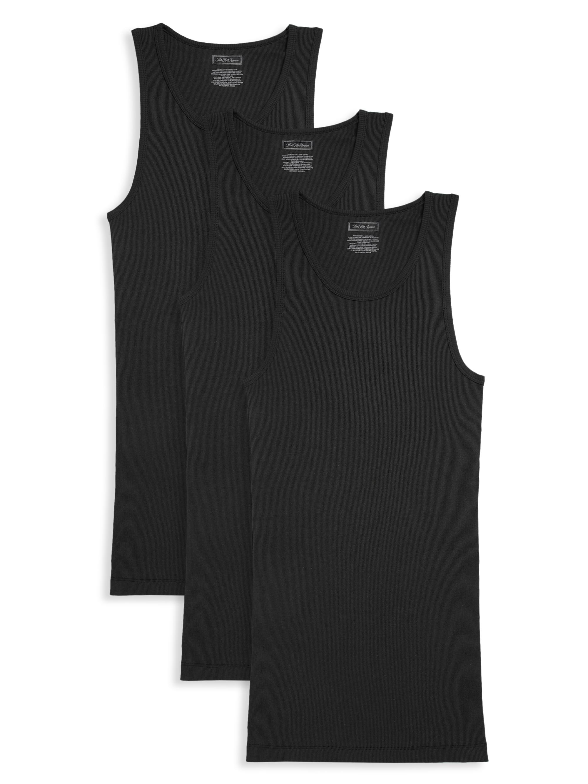 Saks Fifth Avenue Men's COLLECTION Slim Ribbed Tank 3-Pack - Moonless