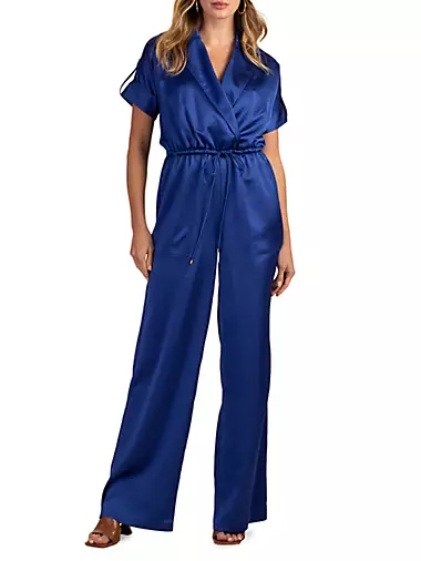 Womens Jumpsuits Summer Spaghetti Strap Jumpsuit V-Neck  Sleeveless Solid Color Belt Straight Leg Playsuit (A,Small) : Clothing,  Shoes & Jewelry