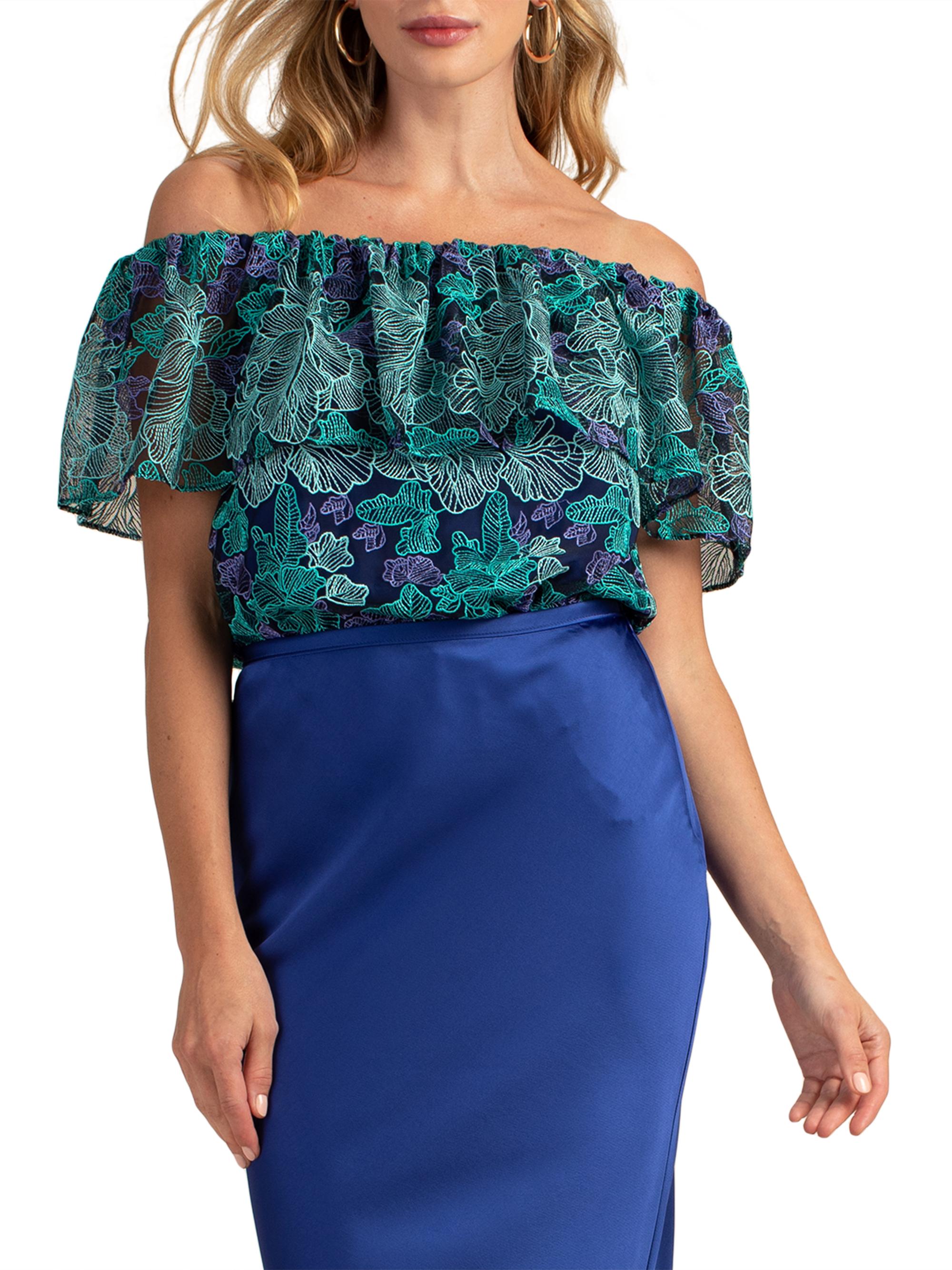 Trina Turk Women's Wisdom Embroidered Off-the-Shoulder Top