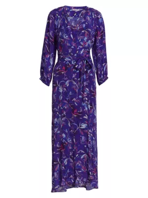 Maria Cher Women's Carhue Denia Wrap-Front Maxi Dress - Blue Print