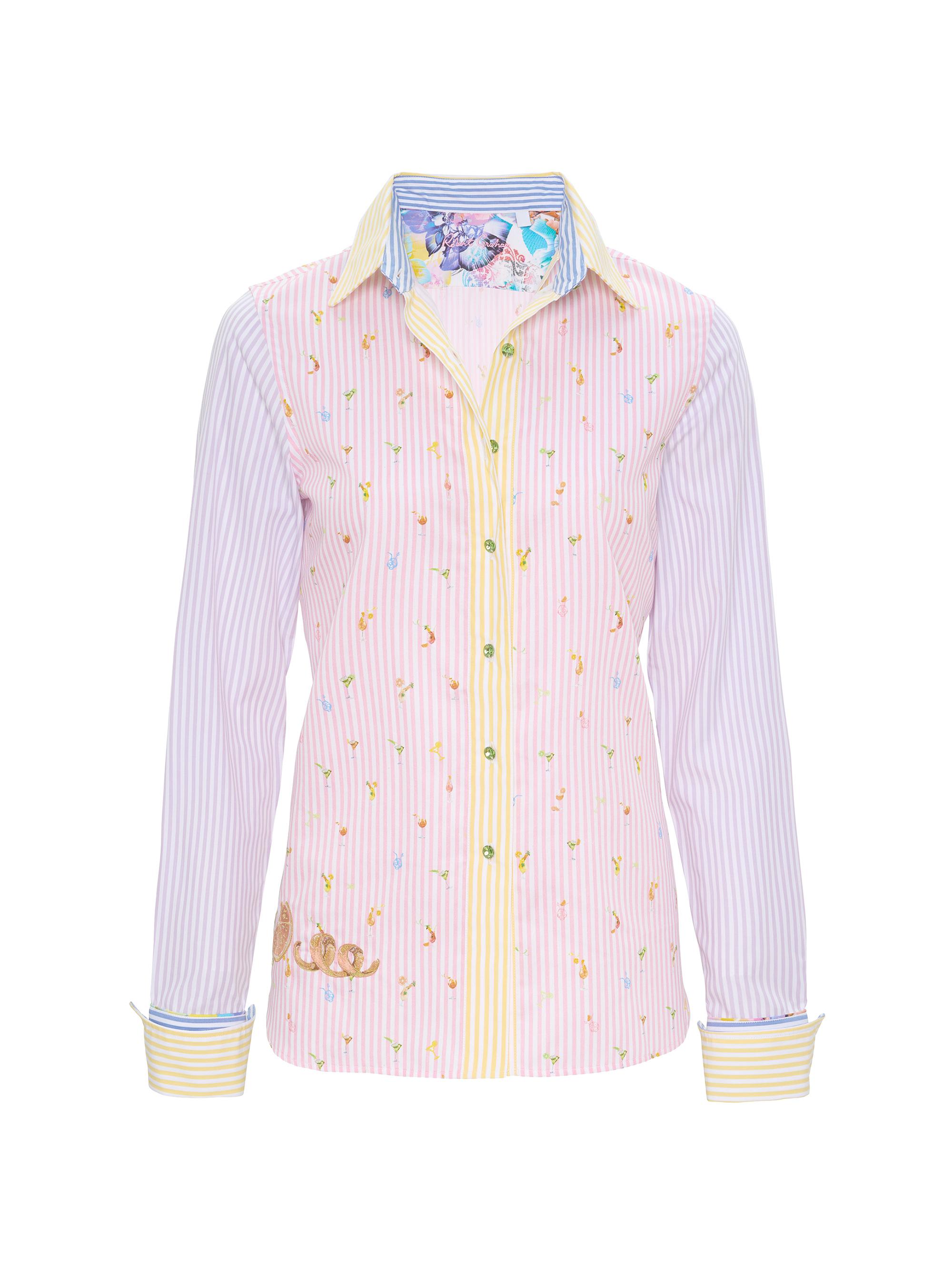 Robert Graham Women's Priscilla Colorblocked Stripe Stretch Cotton Shirt