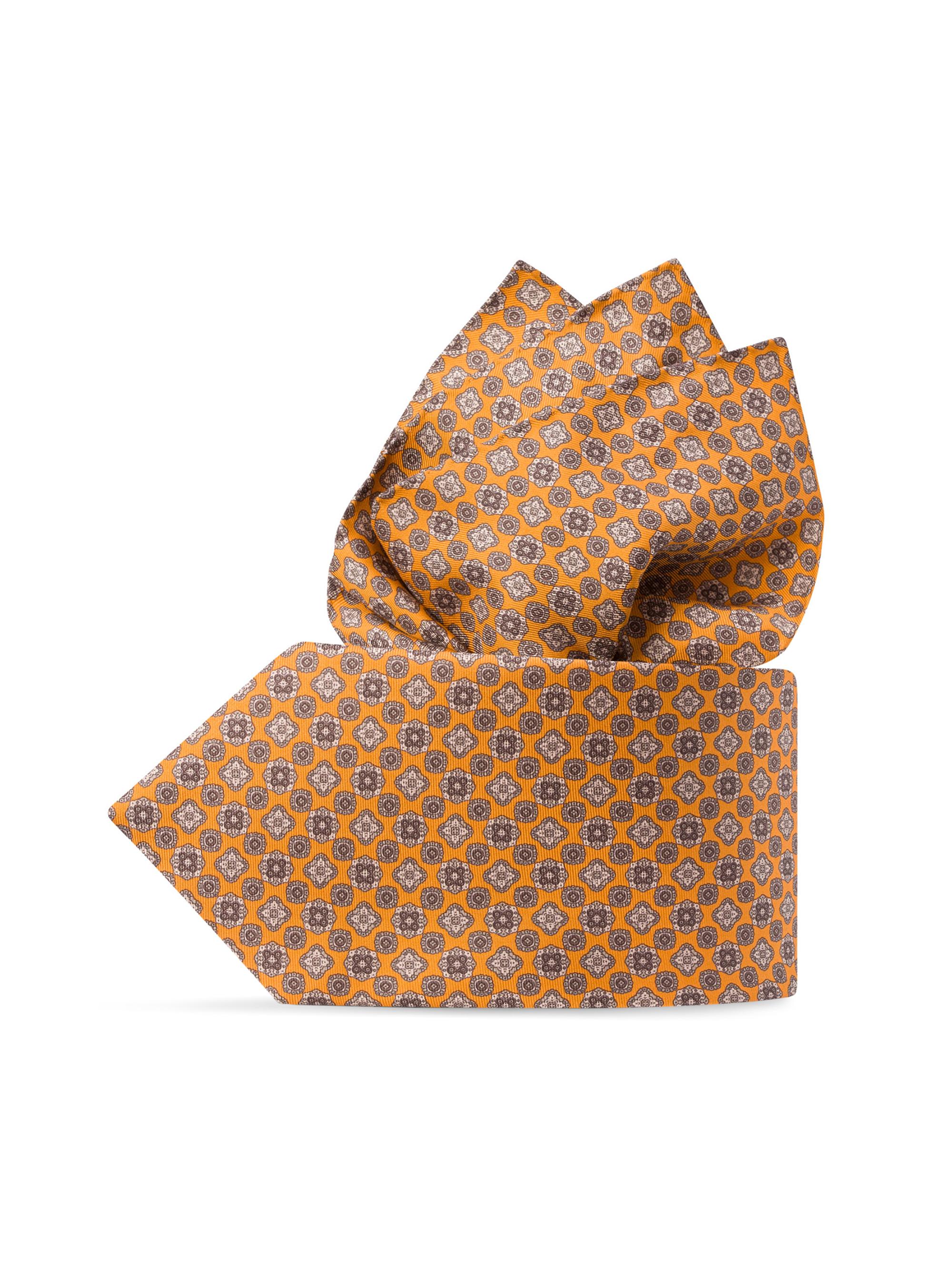 Stefano Ricci Men's Luxury Printed Silk Tie Set - Yellow