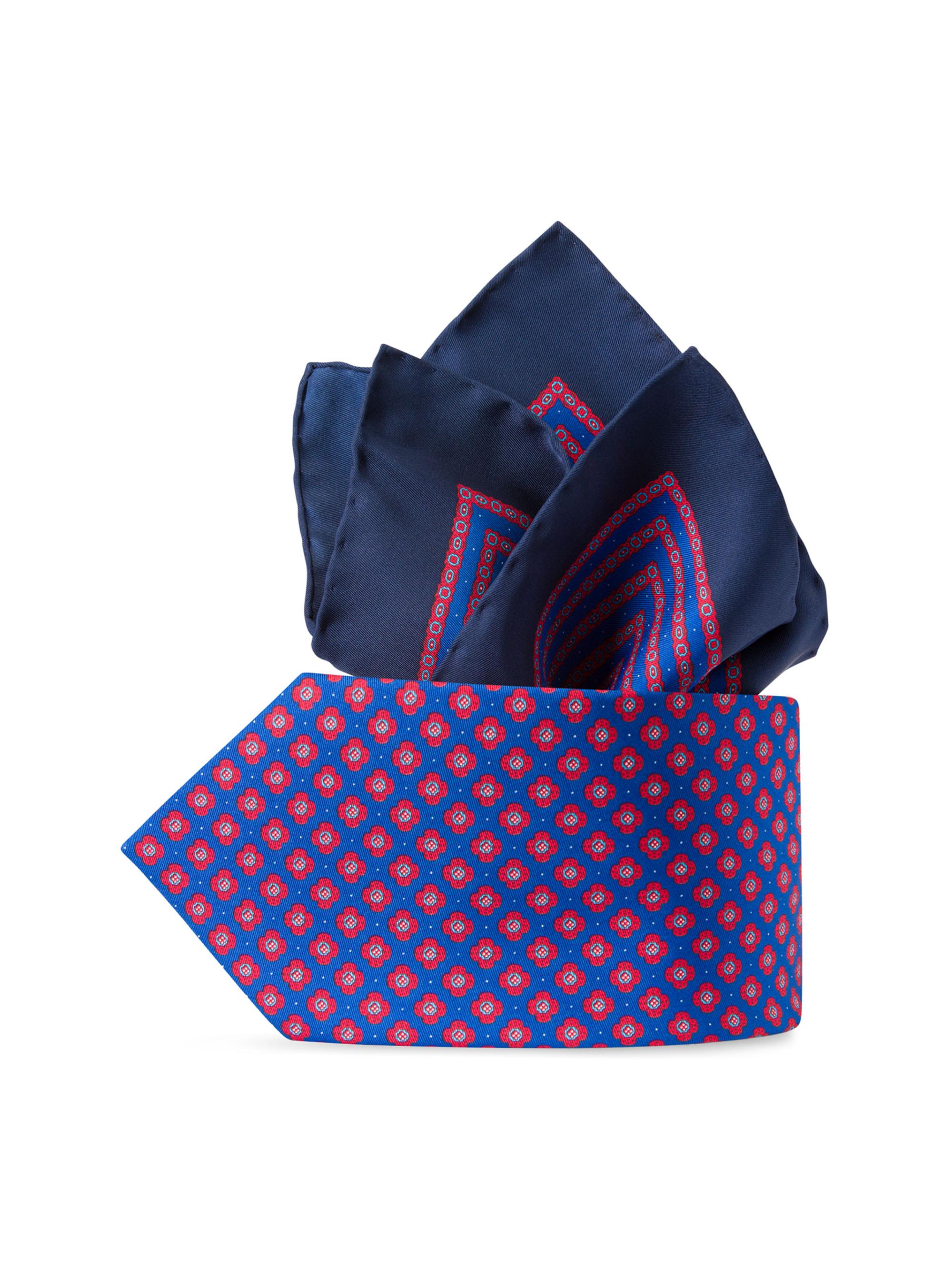 Stefano Ricci Men's Luxury Printed Silk Tie Set - Red | Thumbnail 4