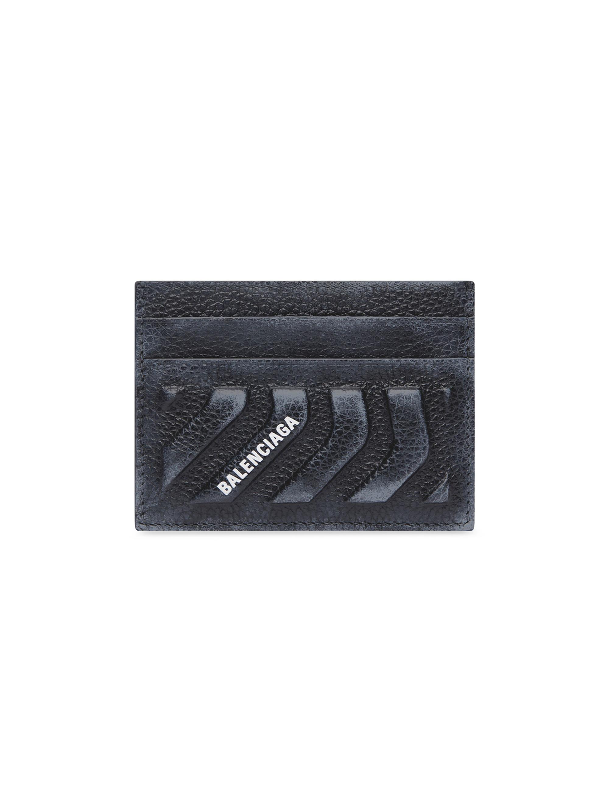 Balenciaga Men's Car Card Holder Dirty Effect - Black