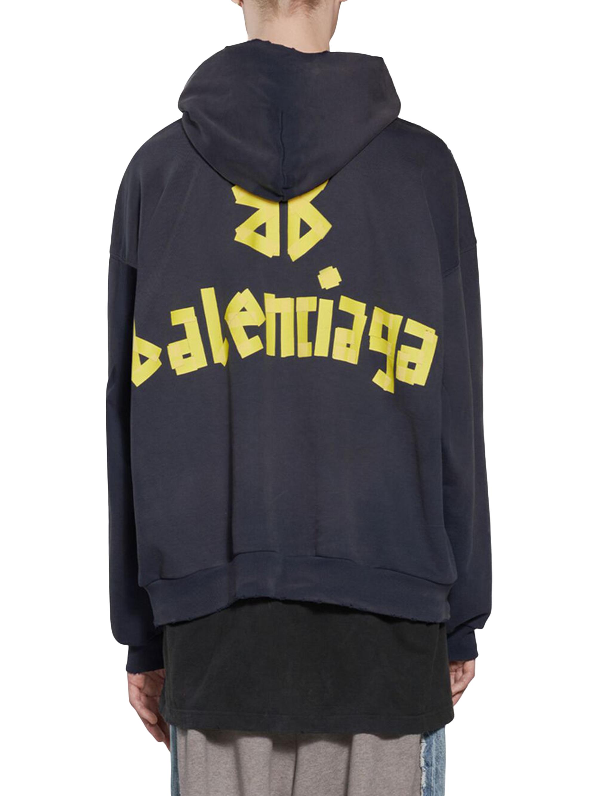 Balenciaga Tape Type Ripped Pocket Hoodie Oversized | Saks Fifth