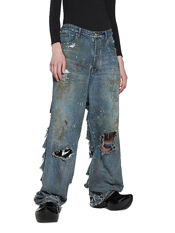 Shop Balenciaga Super Destroyed Baggy Pants | Saks Fifth Avenue Shop Balenciaga Super Destroyed Baggy Pants | Saks Fifth Avenue